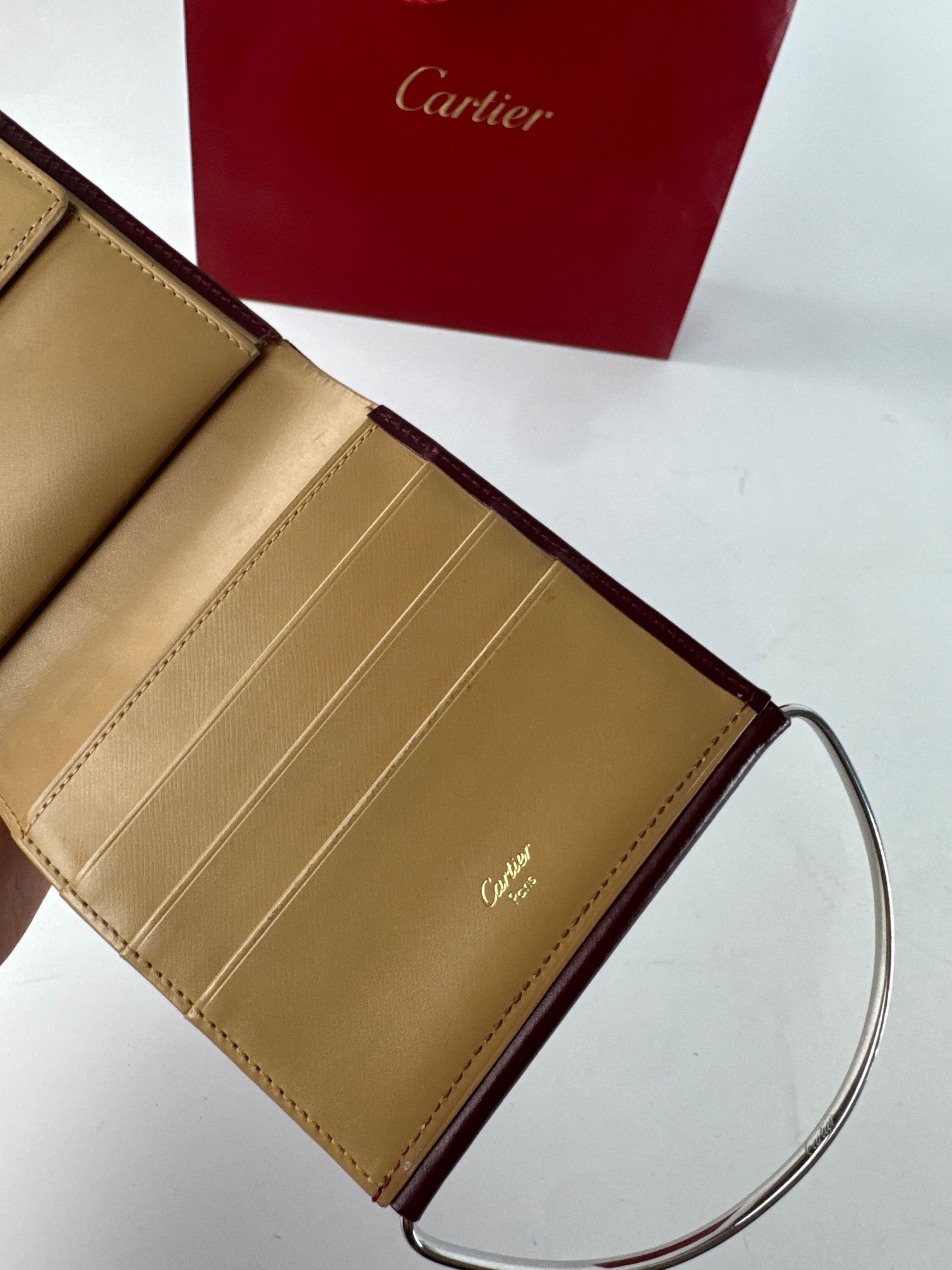 Cartier Vintage Leather Card Holder / Mini Bag Burgundy Size ONE SIZE - 5 Thumbnail