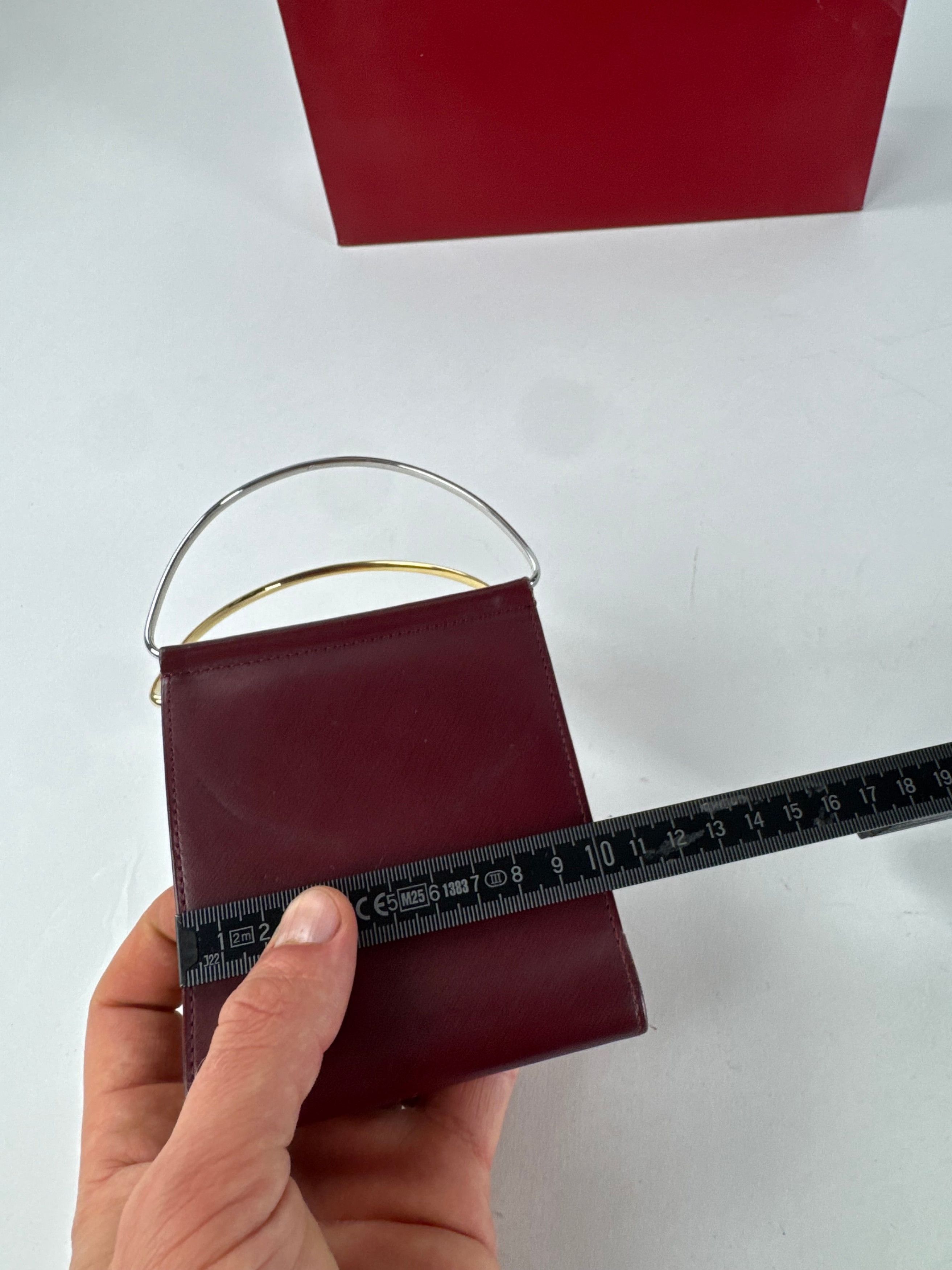 Cartier Vintage Leather Card Holder / Mini Bag Burgundy Size ONE SIZE - 12 Thumbnail