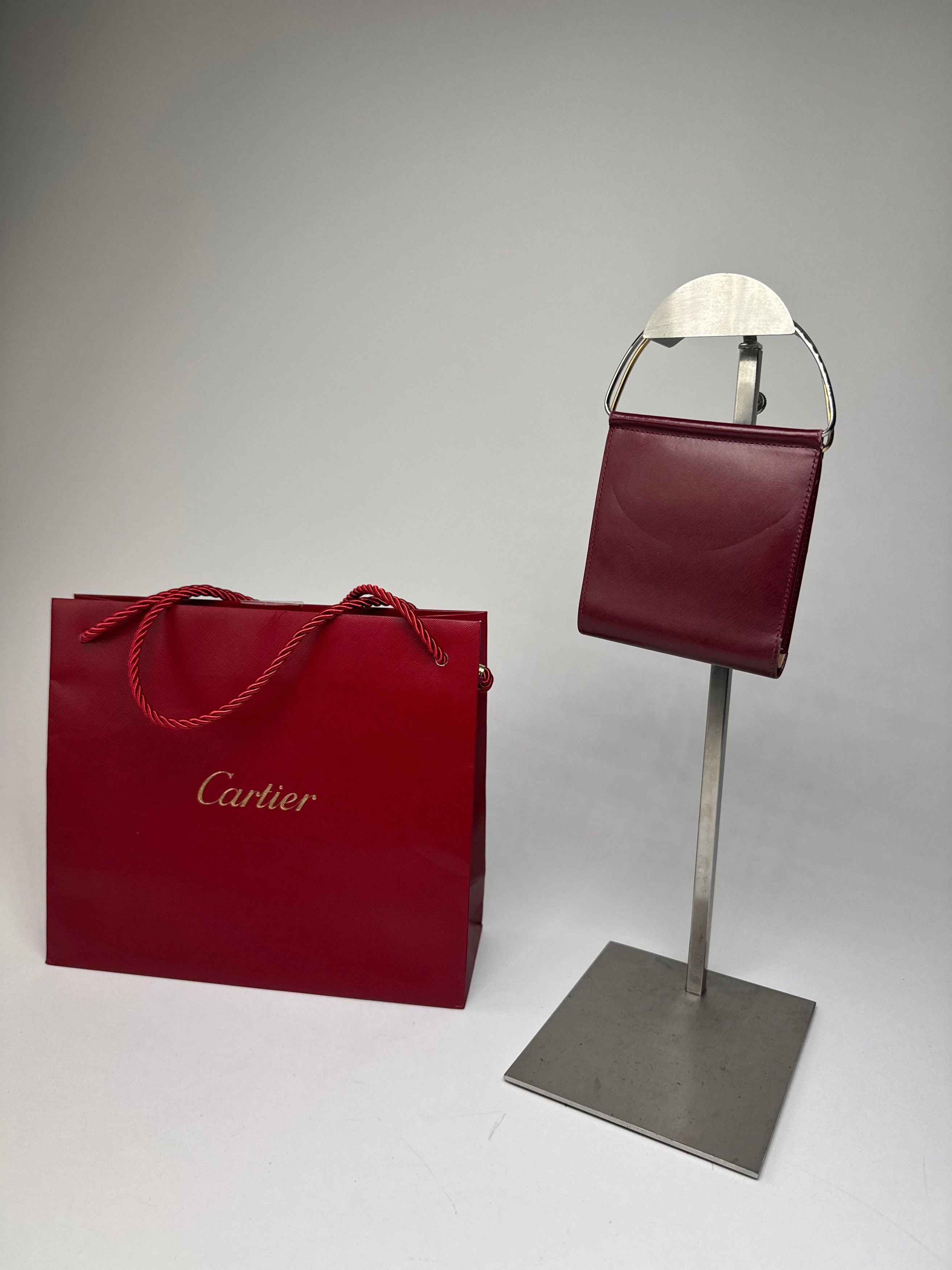 Cartier Vintage Leather Card Holder / Mini Bag Burgundy Size ONE SIZE - 2 Thumbnail