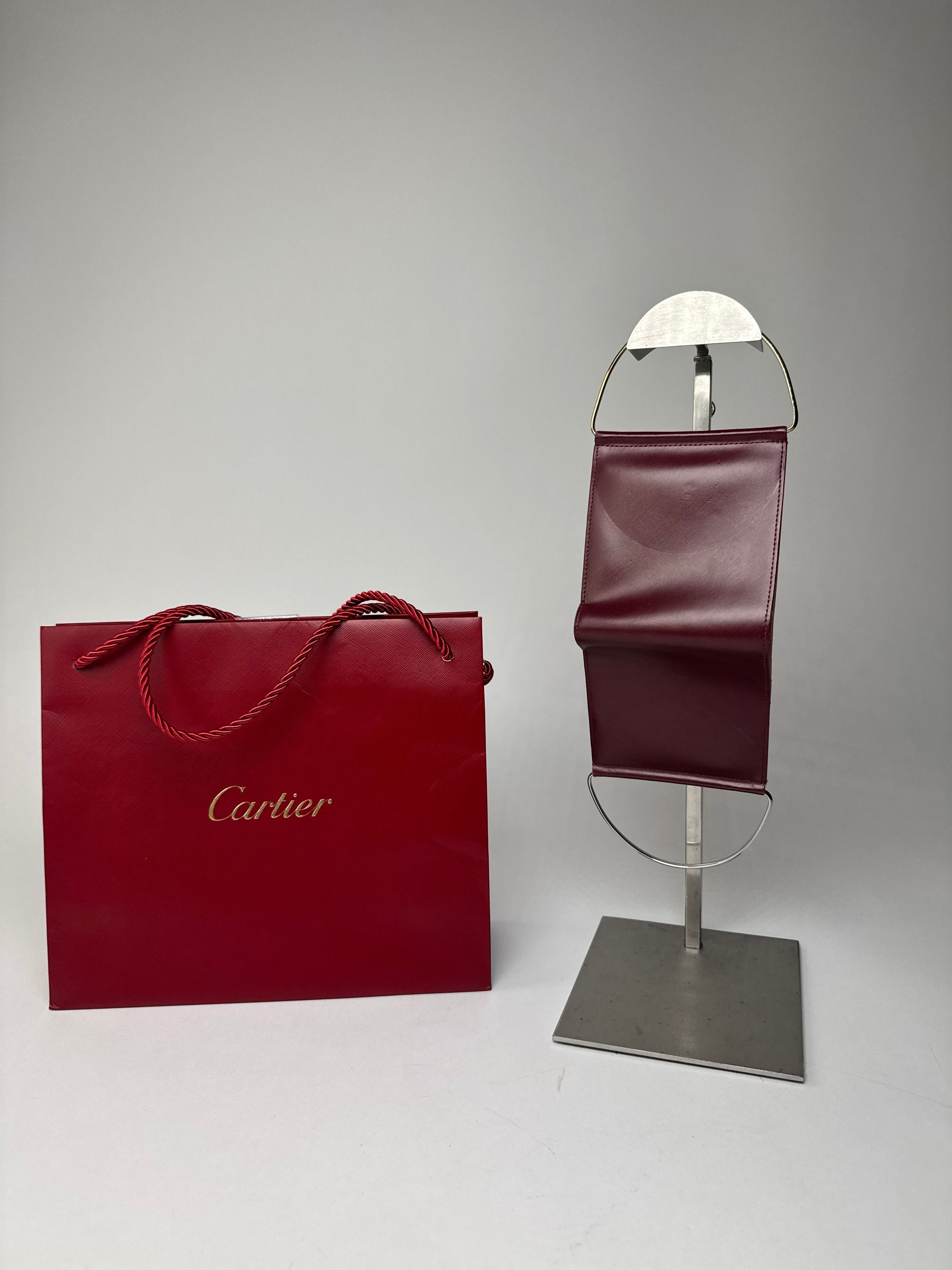 Cartier Vintage Leather Card Holder / Mini Bag Burgundy Size ONE SIZE - 13 Thumbnail
