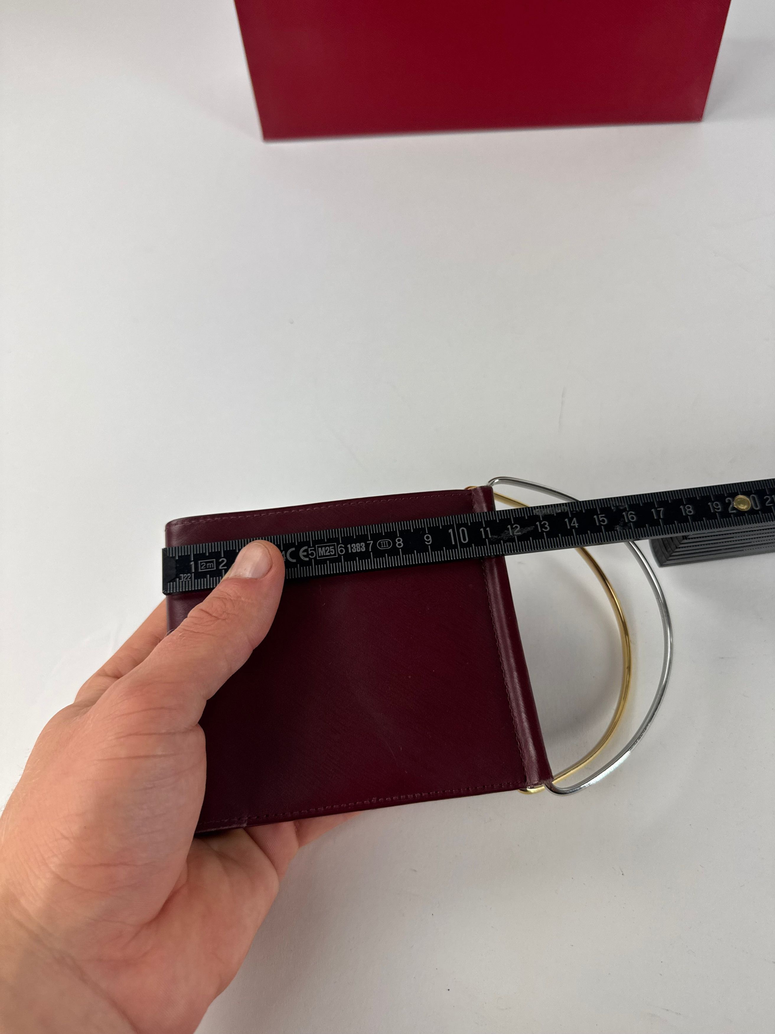 Cartier Vintage Leather Card Holder / Mini Bag Burgundy Size ONE SIZE - 11 Thumbnail