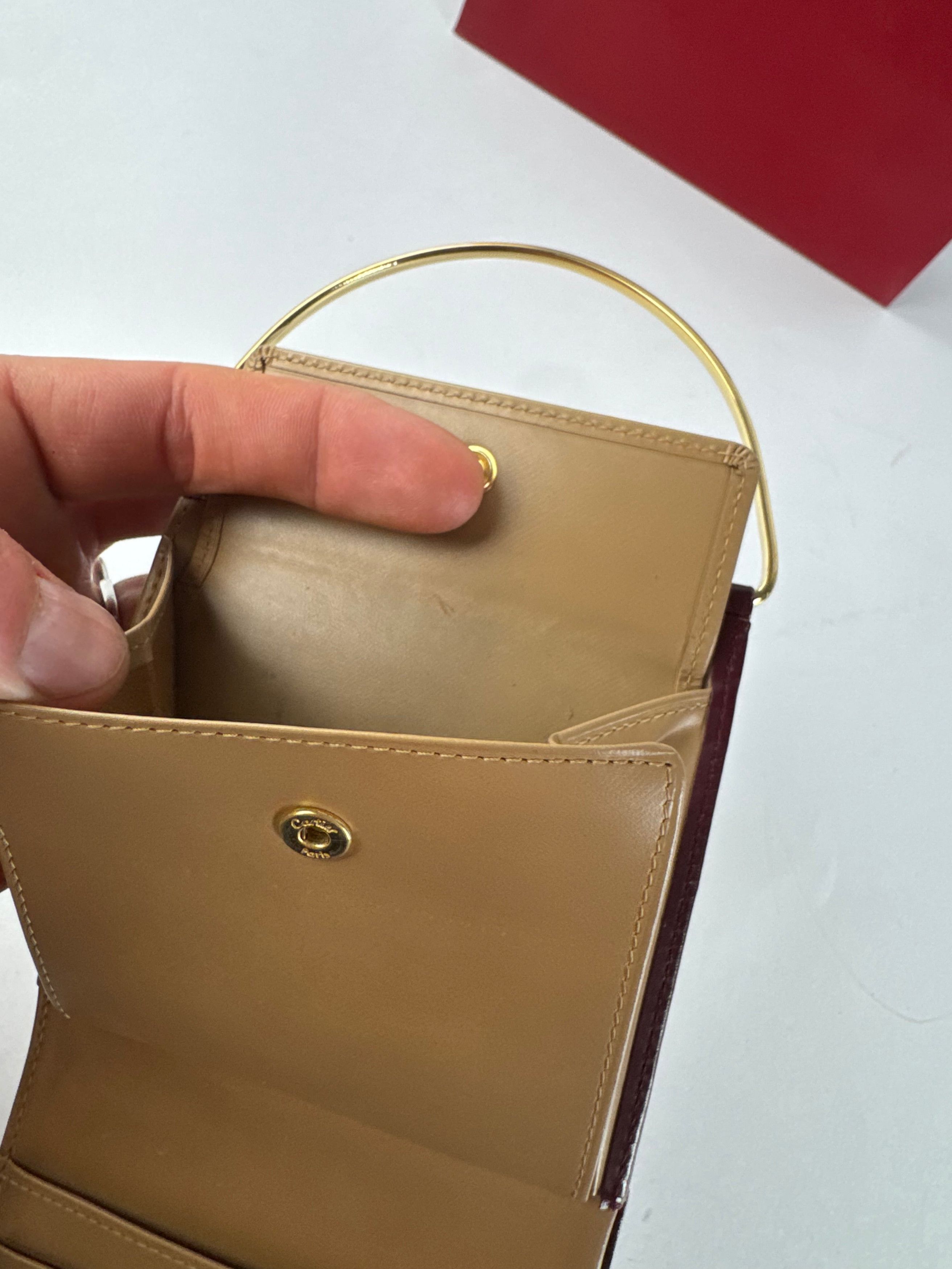 Cartier Vintage Leather Card Holder / Mini Bag Burgundy Size ONE SIZE - 7 Thumbnail