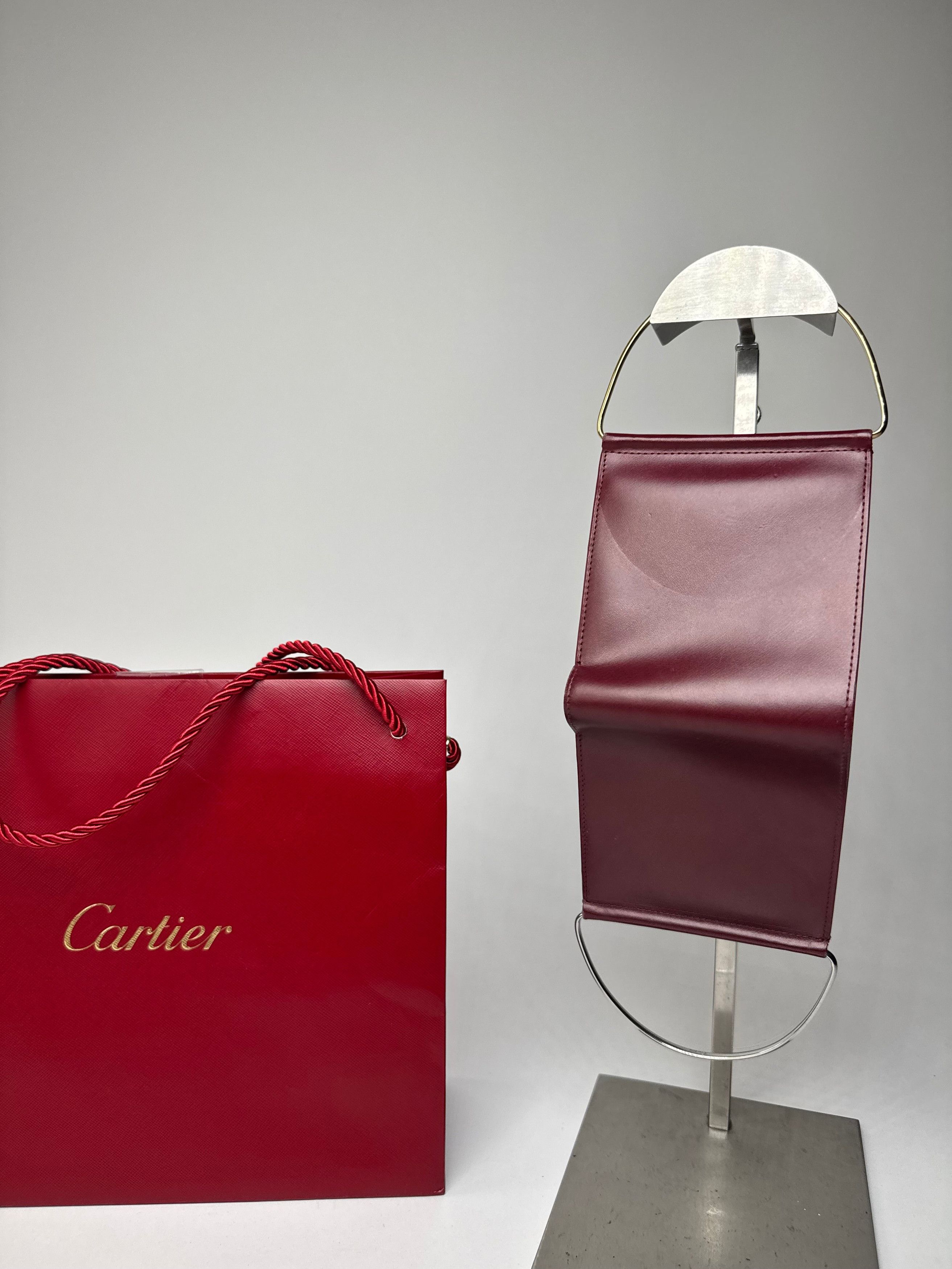 Cartier Vintage Leather Card Holder / Mini Bag Burgundy Size ONE SIZE - 8 Thumbnail