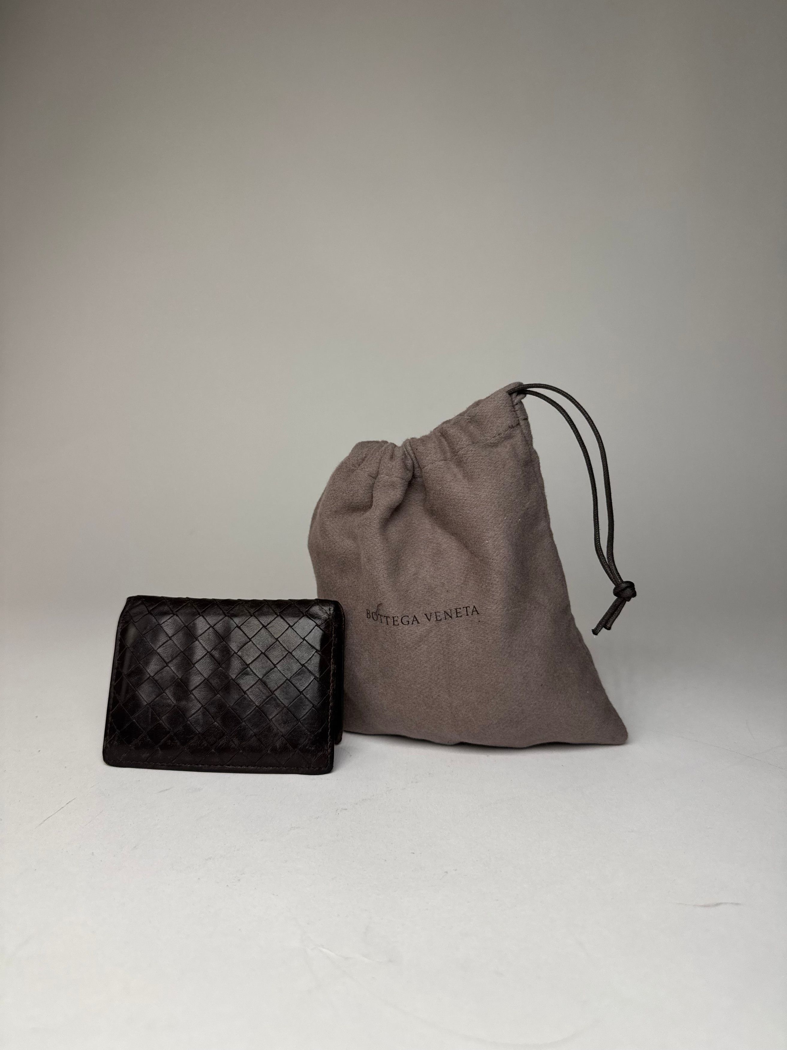 Bottega Veneta Vintage Intrecciato Leather Card Holder Brown Size ONE SIZE - 7 Thumbnail