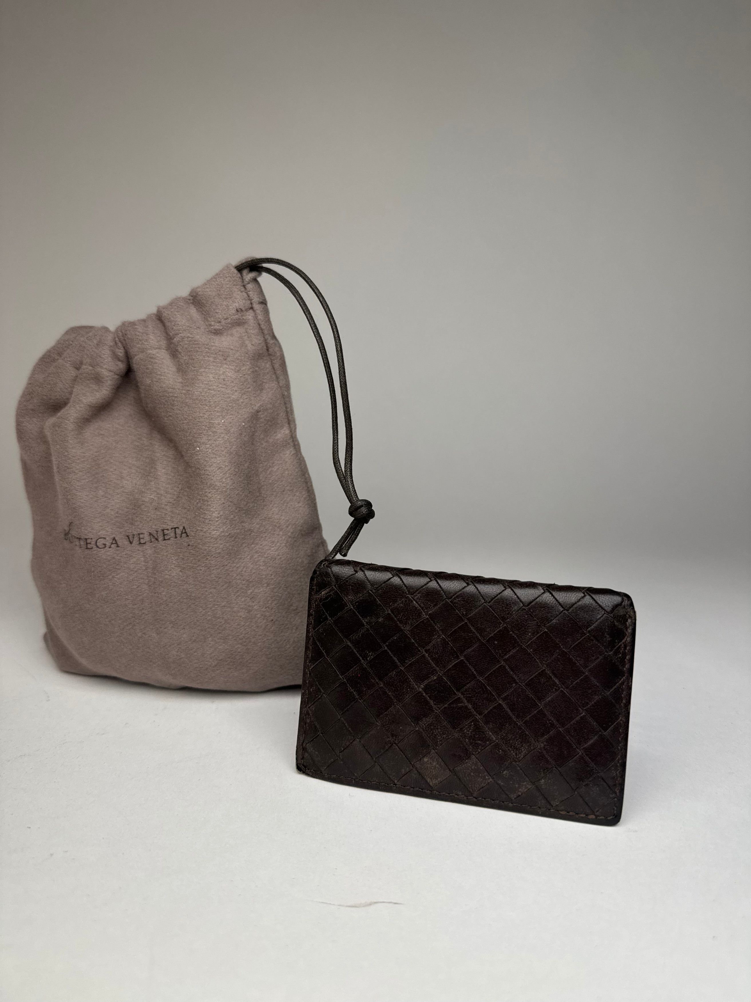 Bottega Veneta Vintage Intrecciato Leather Card Holder Brown Size ONE SIZE - 5 Thumbnail