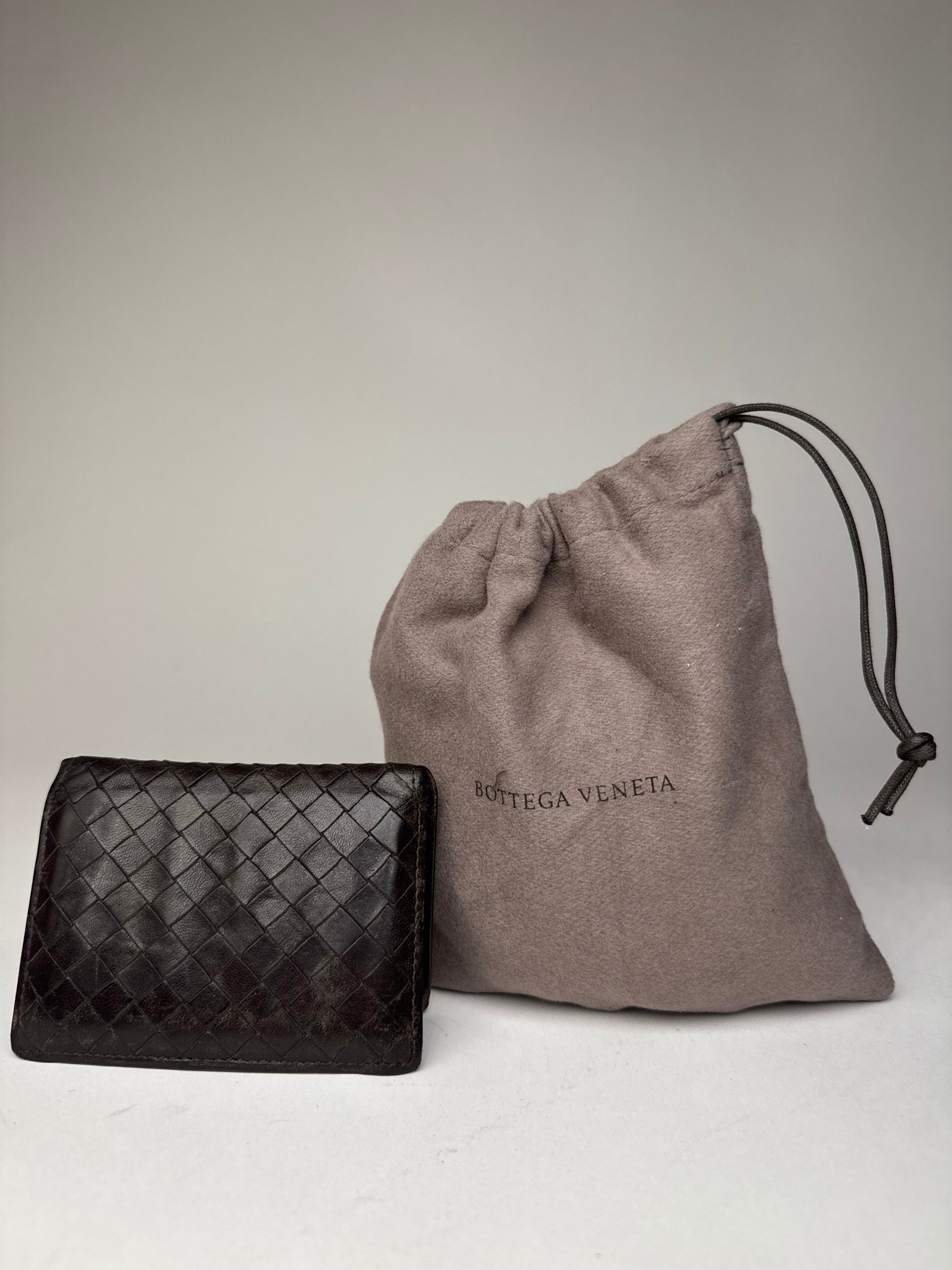 Bottega Veneta Vintage Intrecciato Leather Card Holder Brown Size ONE SIZE - 12 Thumbnail