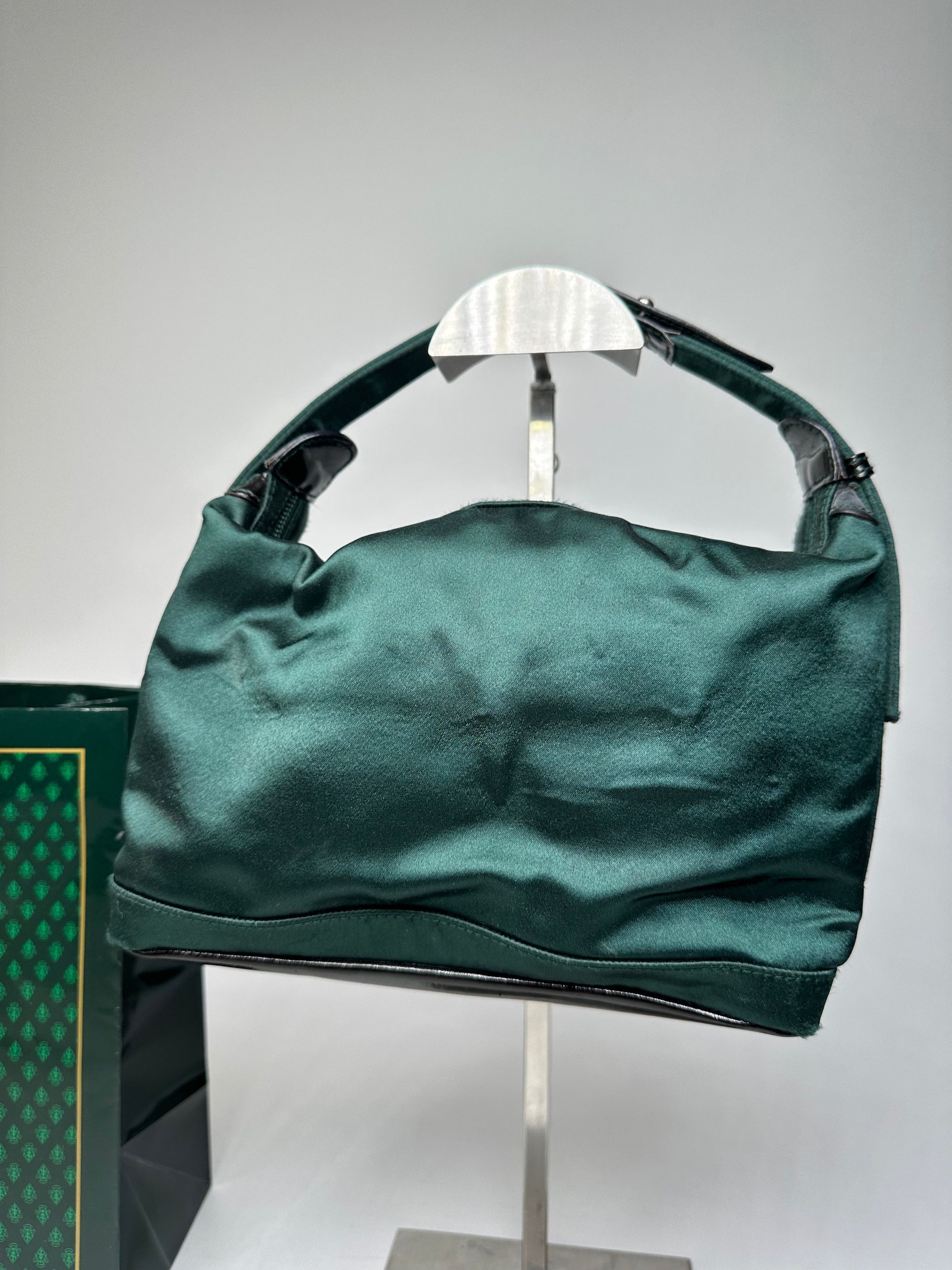 Gucci Vintage Polyester Leather Hand Bag Green Size ONE SIZE - 2 Thumbnail