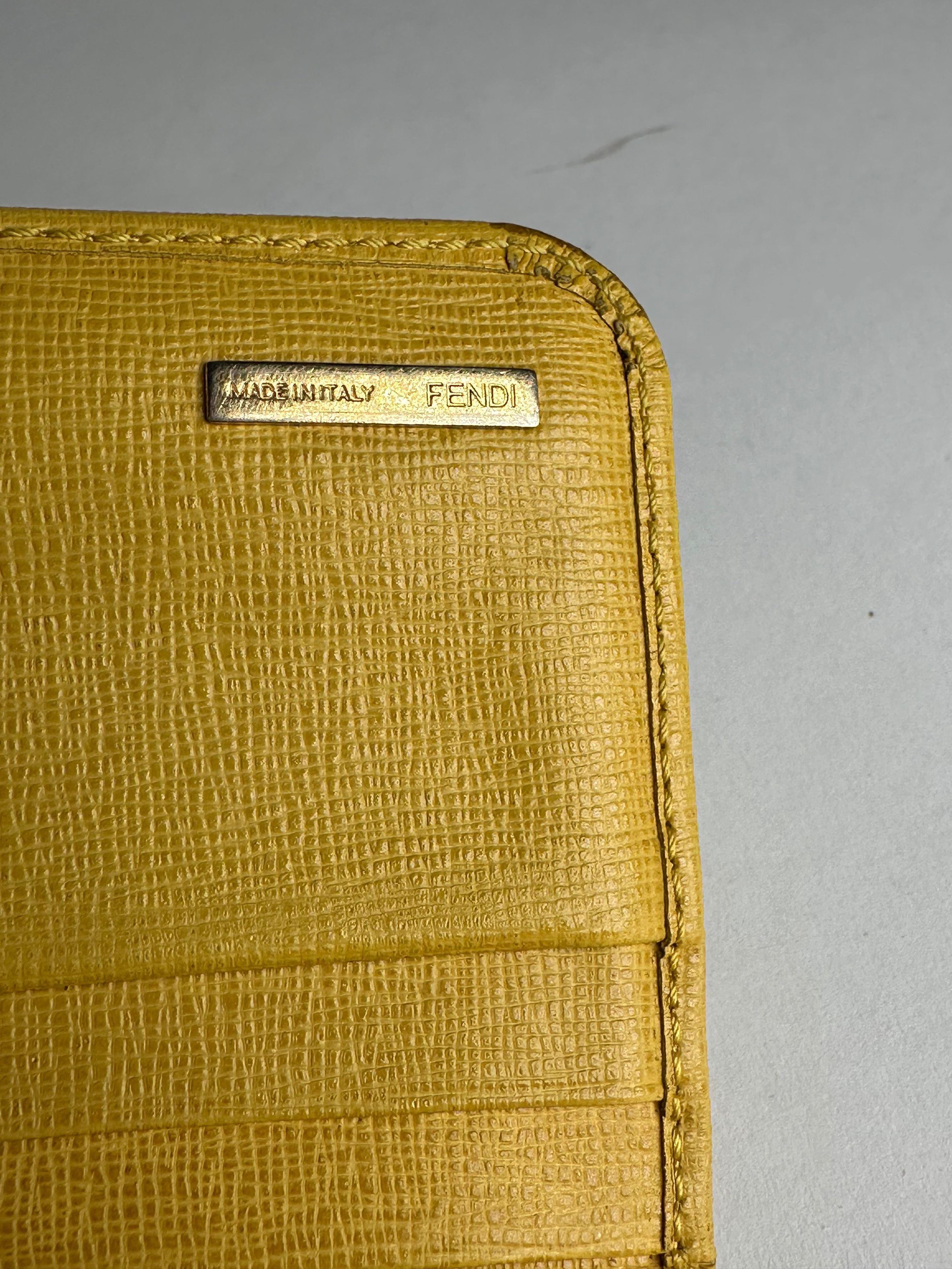 Fendi Vintage Leather Long Wallet Yellow Size ONE SIZE - 5 Thumbnail