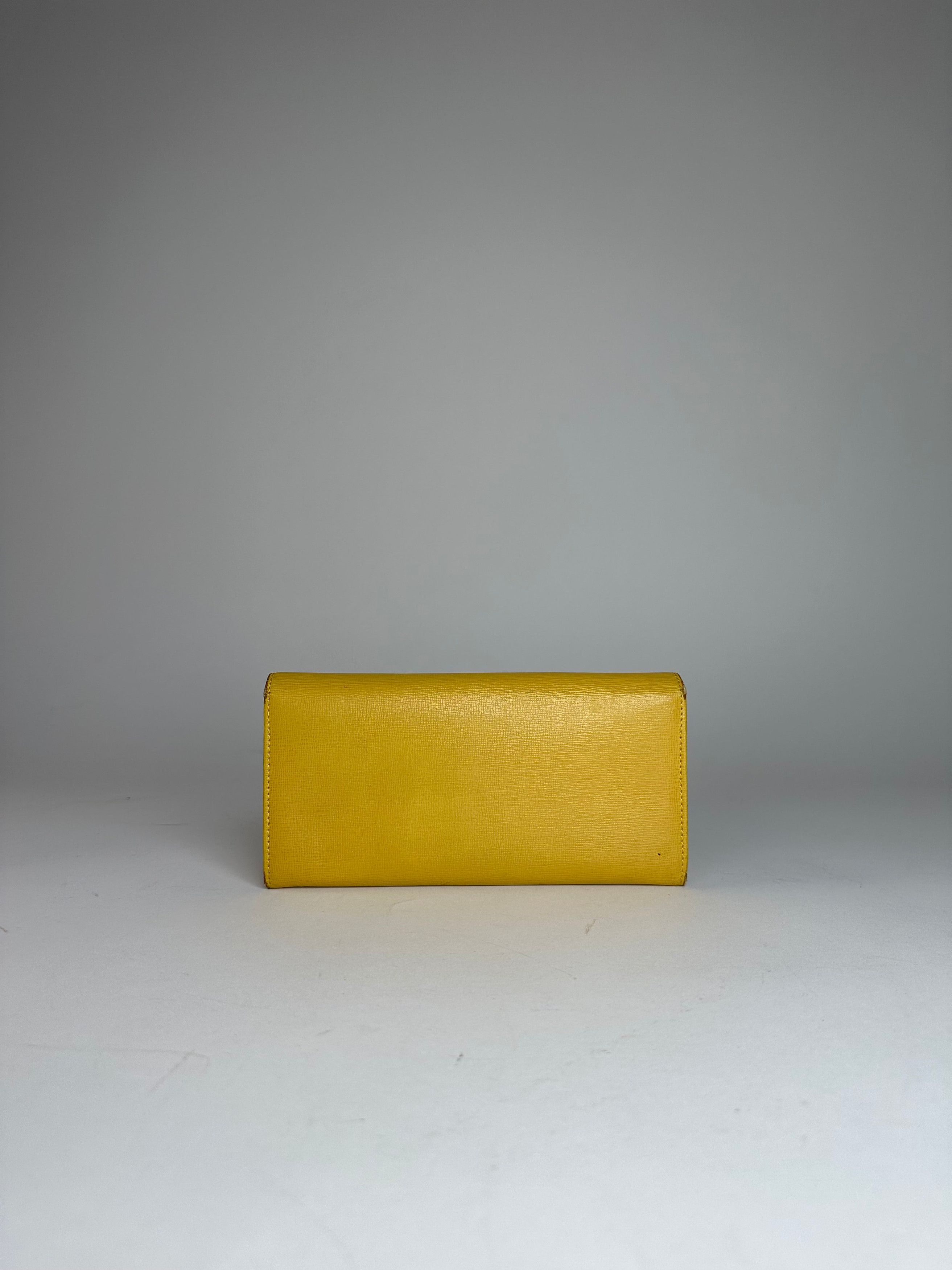 Fendi Vintage Leather Long Wallet Yellow Size ONE SIZE - 9 Thumbnail