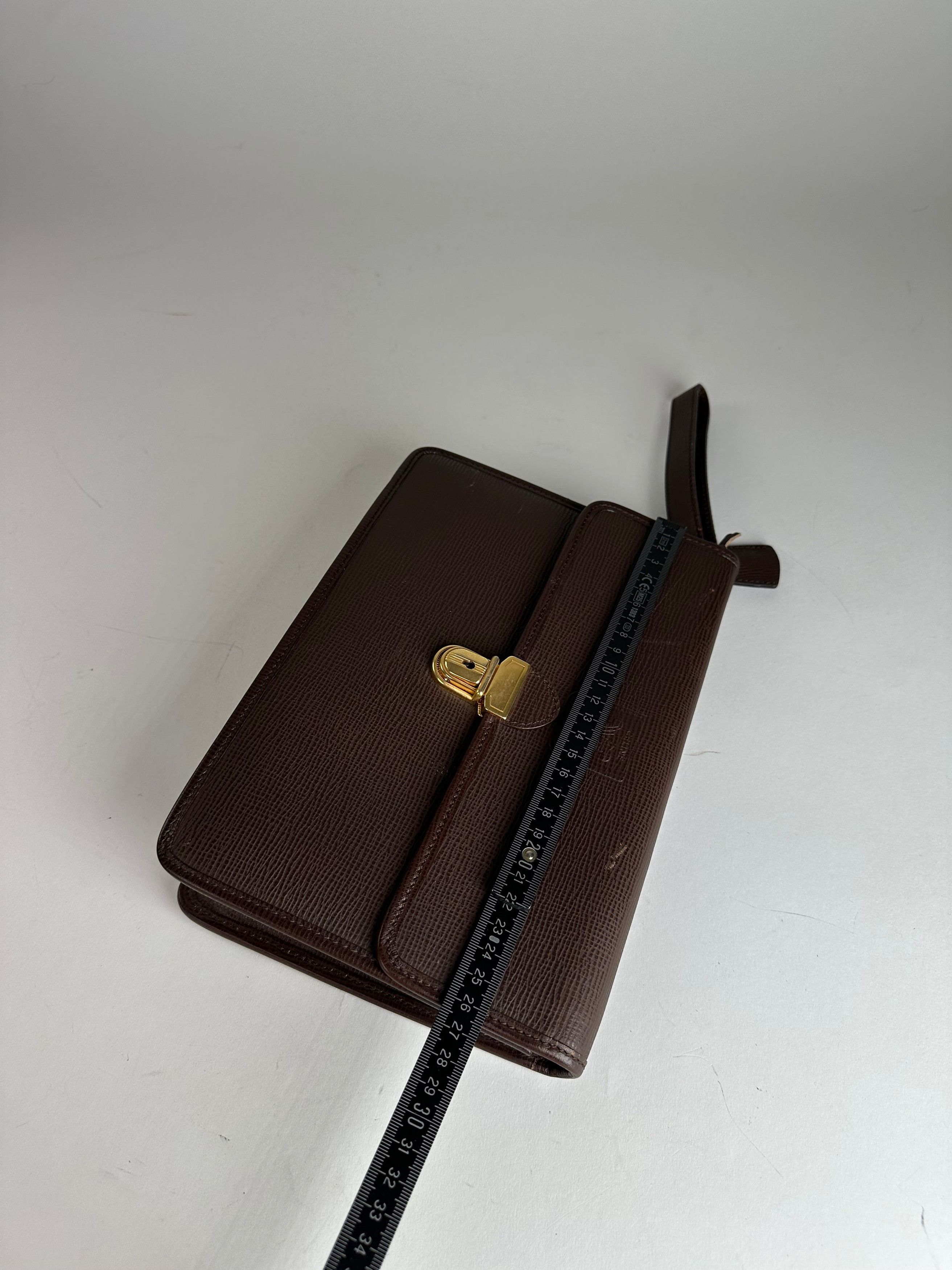 Celine Vintage Paris Leather Clutch Brown With Lock Size ONE SIZE - 5 Thumbnail
