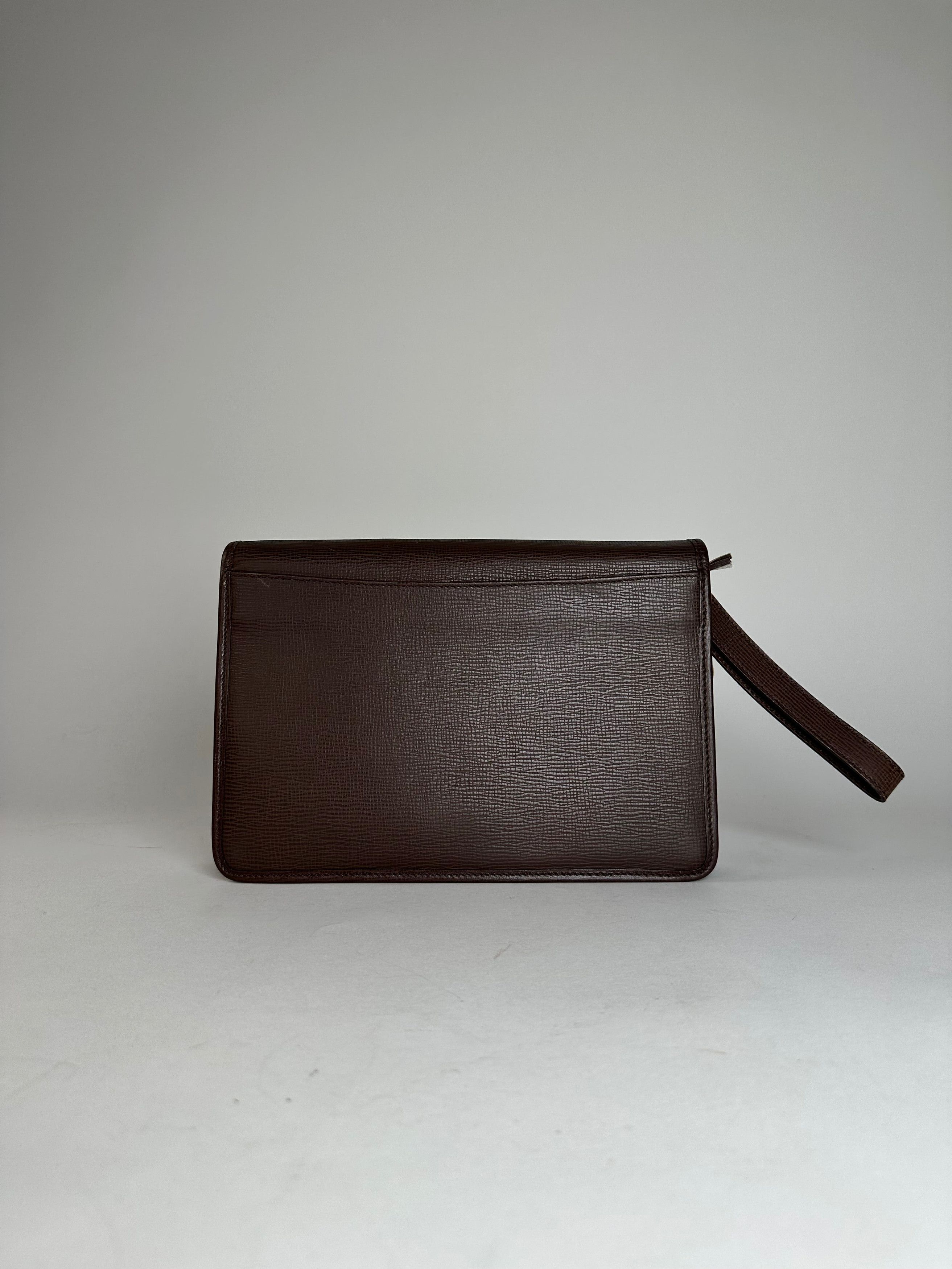 Celine Vintage Paris Leather Clutch Brown With Lock Size ONE SIZE - 2 Thumbnail