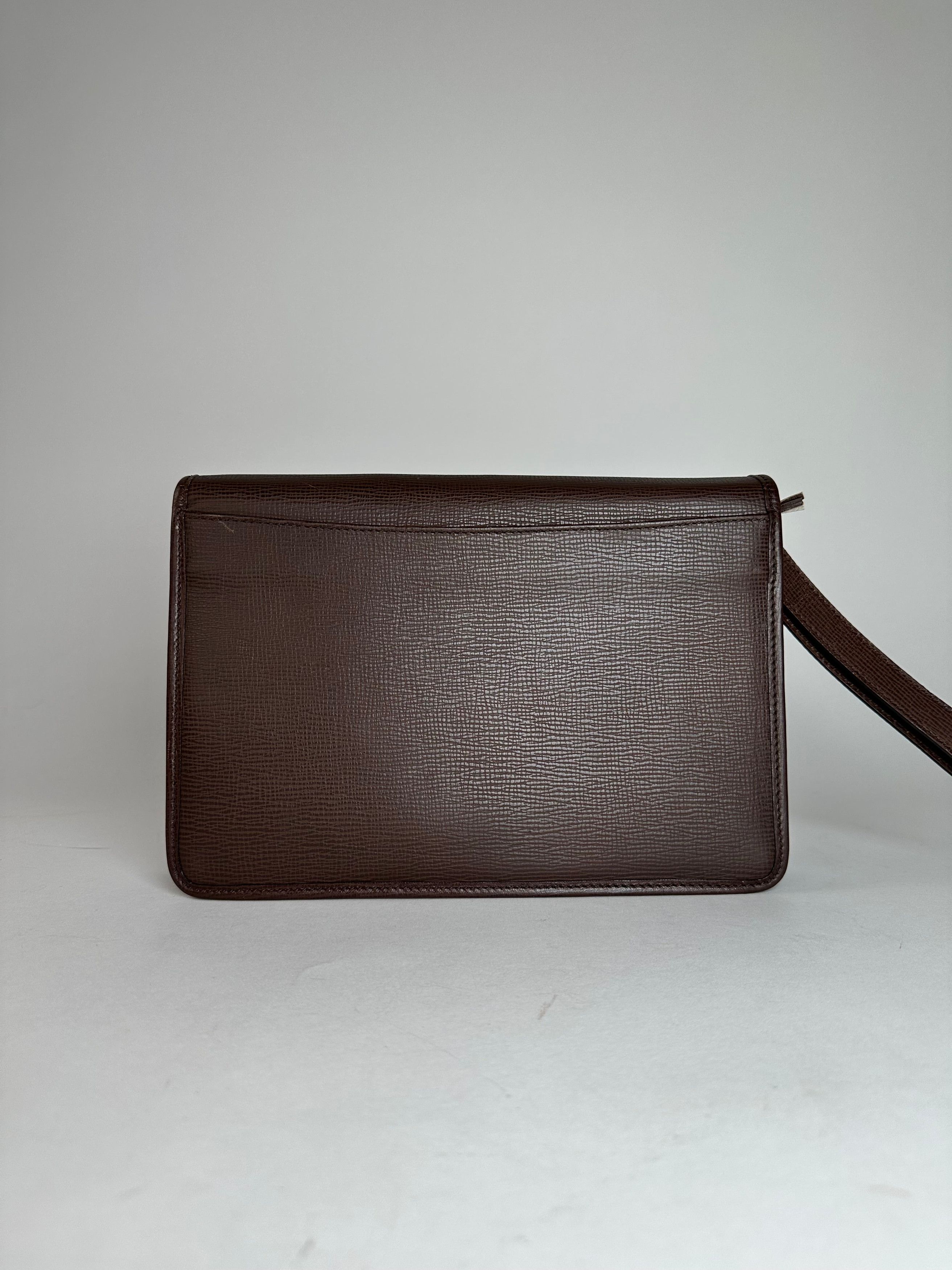 Celine Vintage Paris Leather Clutch Brown With Lock Size ONE SIZE - 10 Thumbnail
