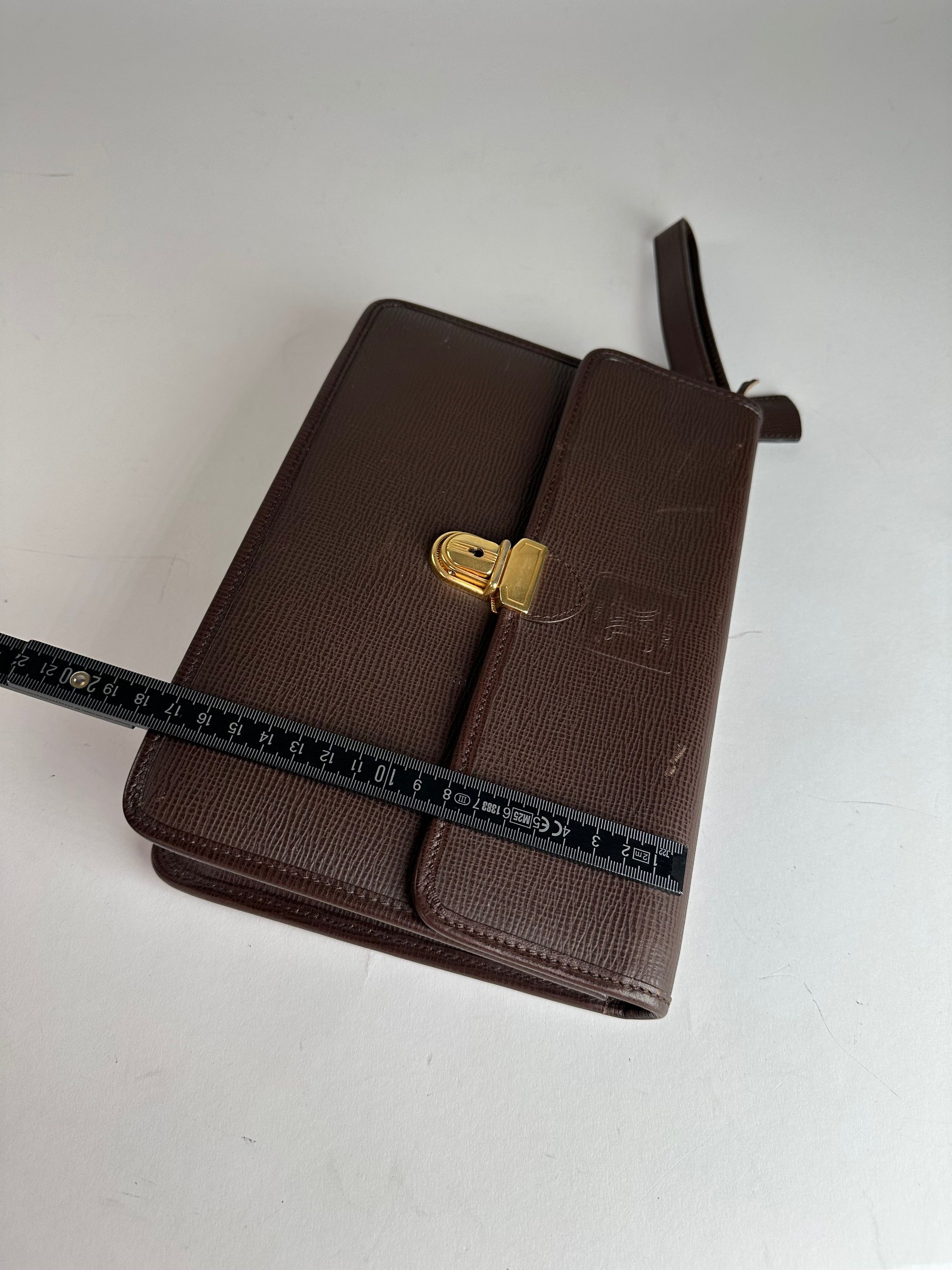 Celine Vintage Paris Leather Clutch Brown With Lock Size ONE SIZE - 11 Thumbnail