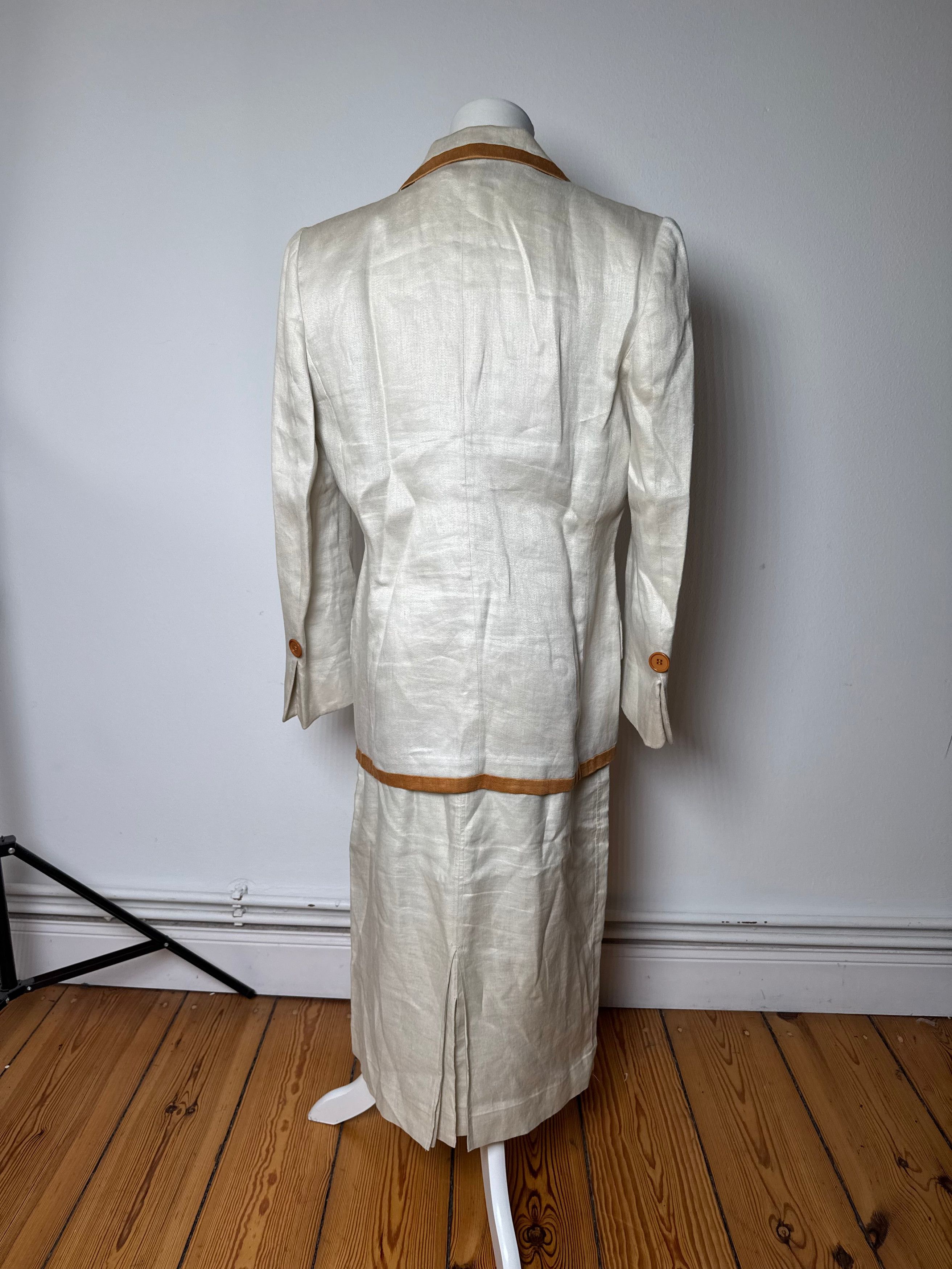 Dior Vintage Twin Set White Brown M/L Size S / US 4 / IT 40 - 4 Thumbnail