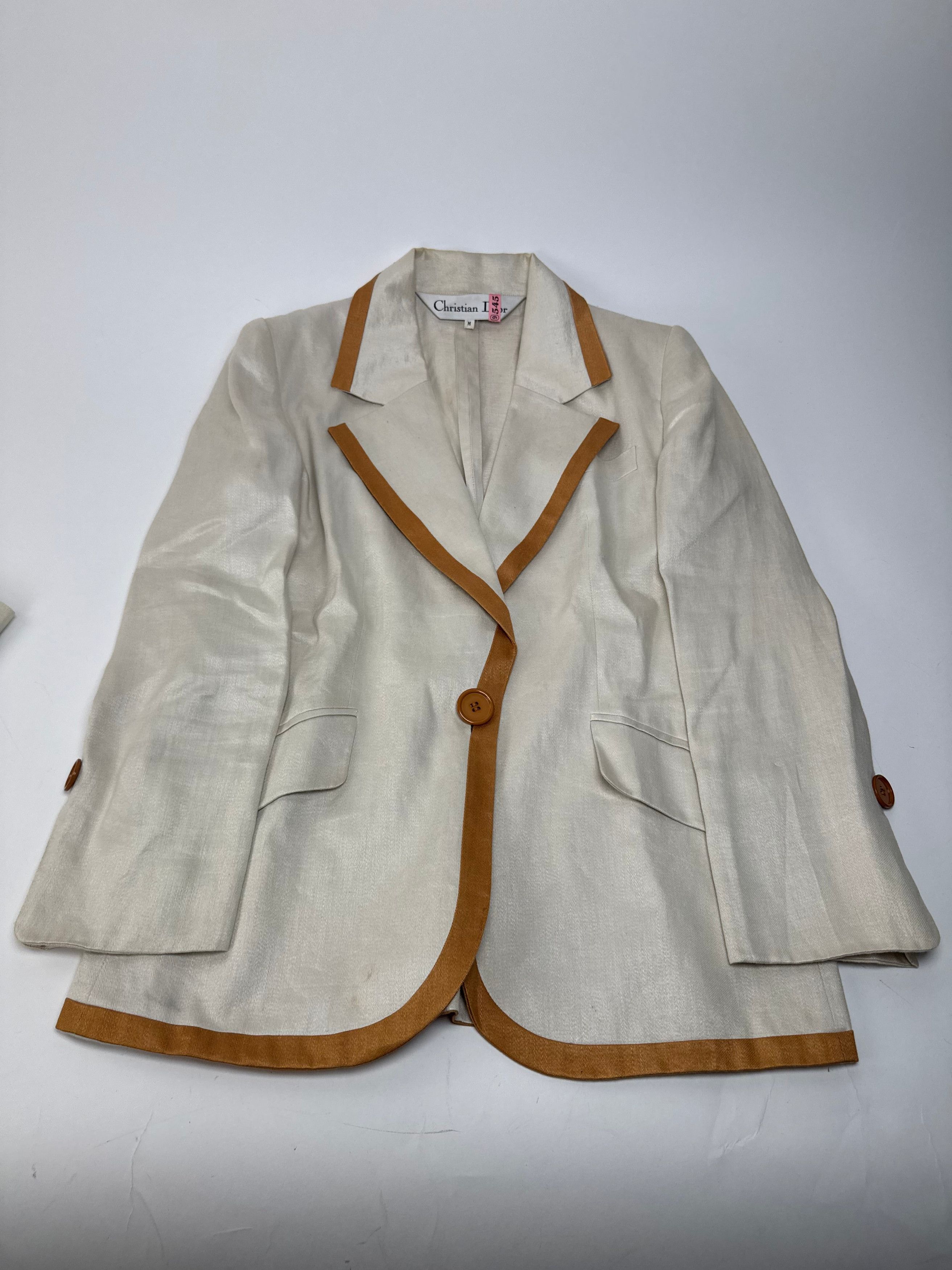 Dior Vintage Twin Set White Brown M/L Size S / US 4 / IT 40 - 6 Thumbnail
