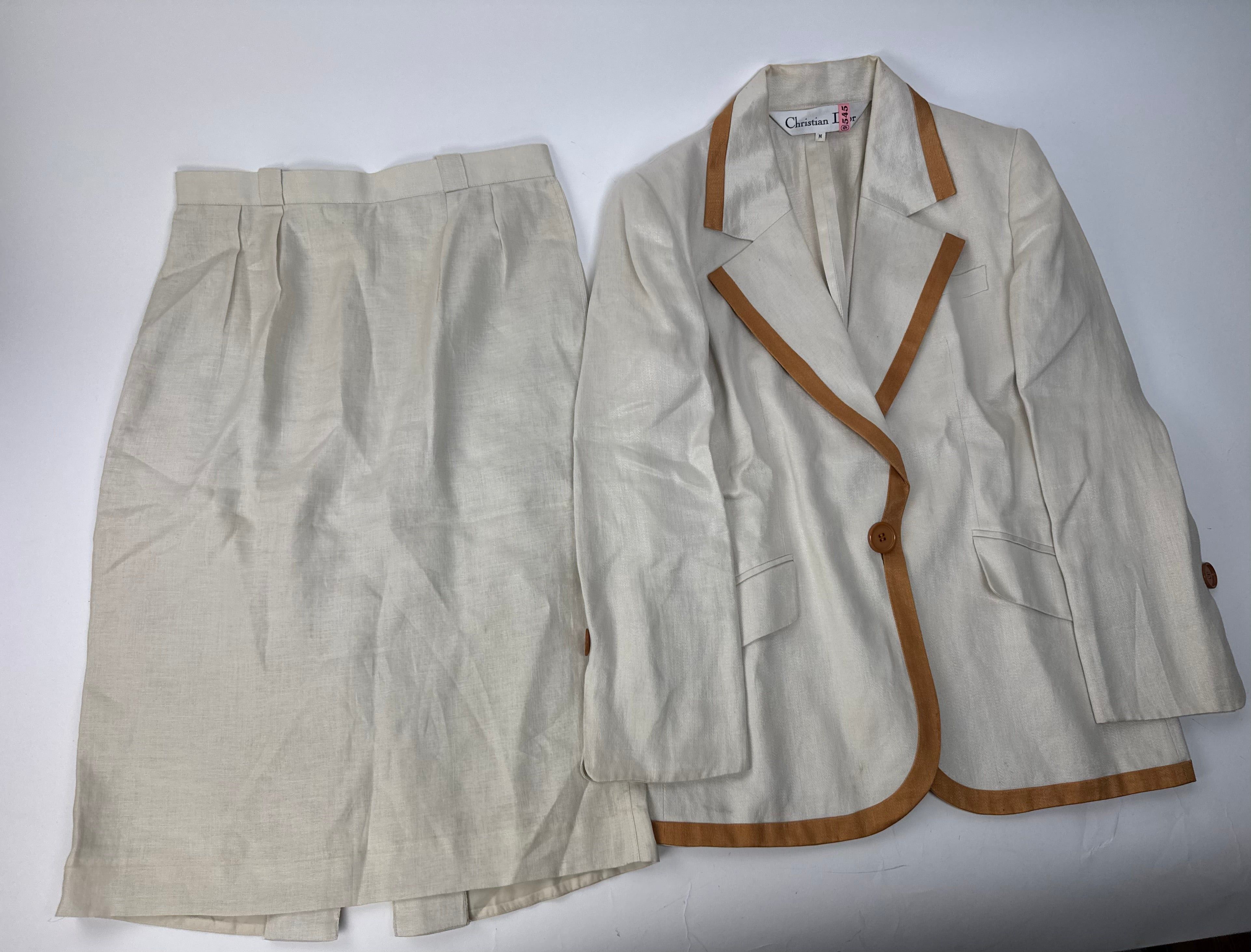 Dior Vintage Twin Set White Brown M/L Size S / US 4 / IT 40 - 5 Thumbnail