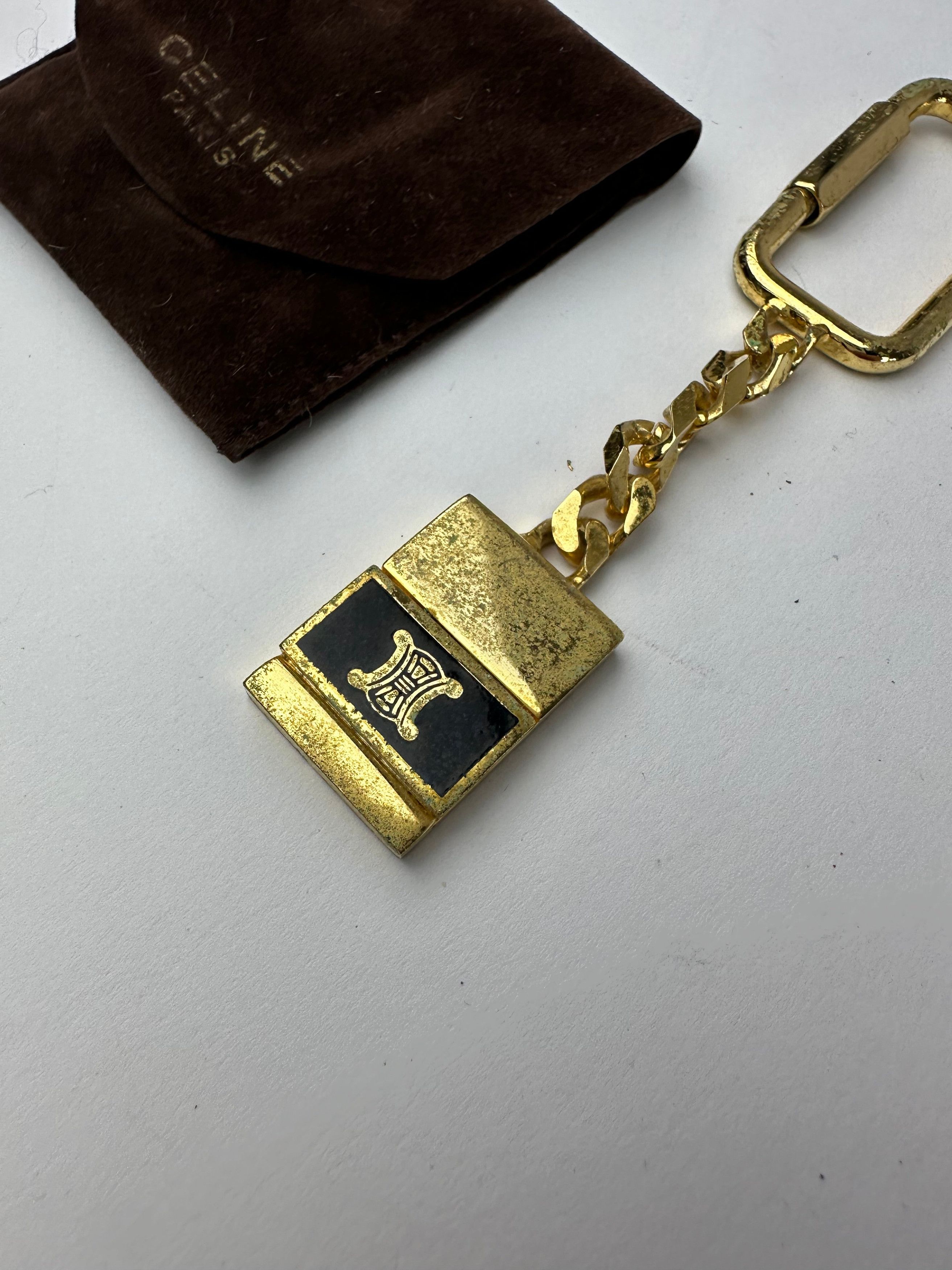 Celine Vintage Keychain / Pendant Gold Black Size ONE SIZE - 3 Thumbnail