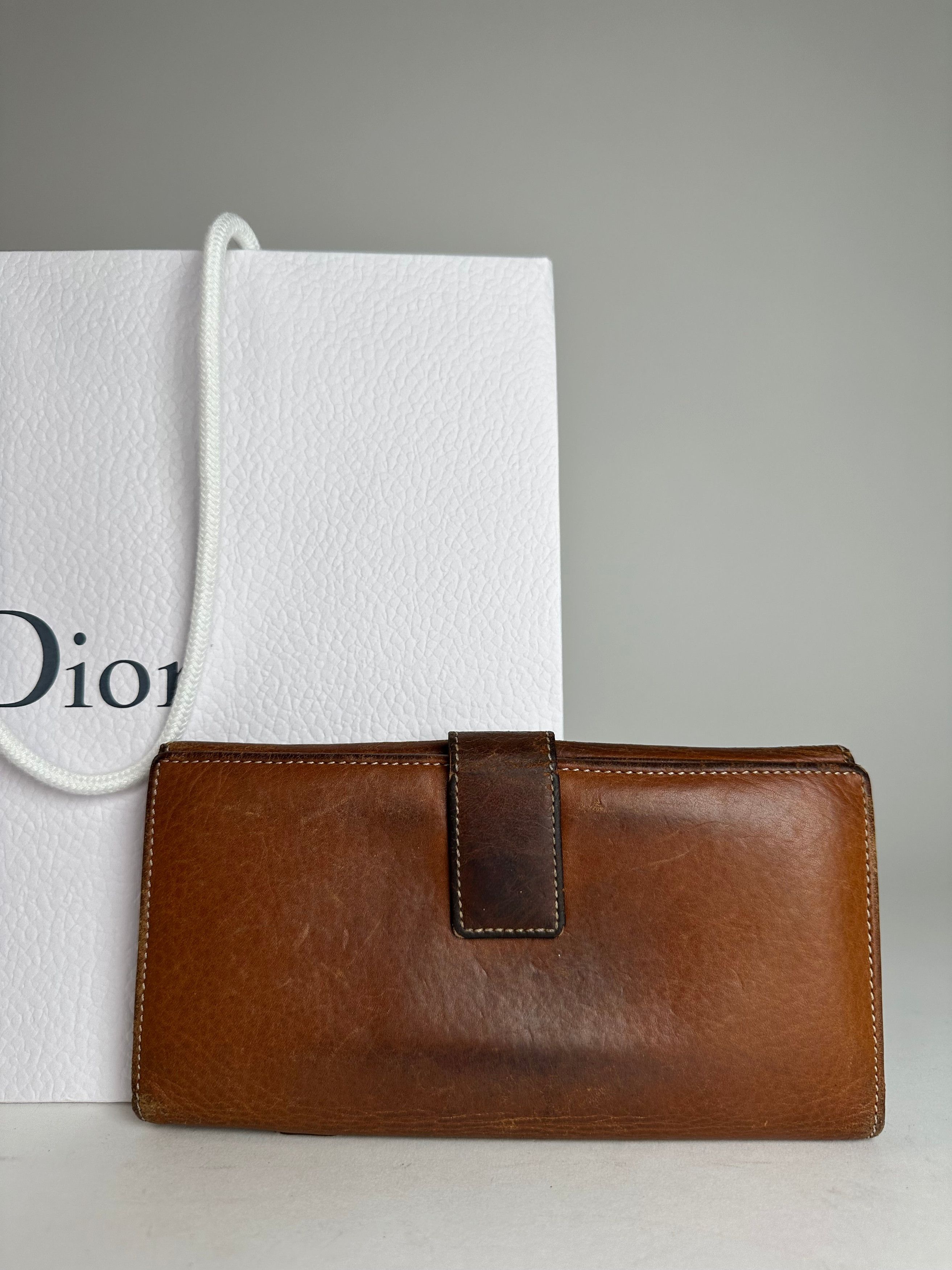 Dior Vintage Long Leather Wallet Brown Size ONE SIZE - 10 Thumbnail