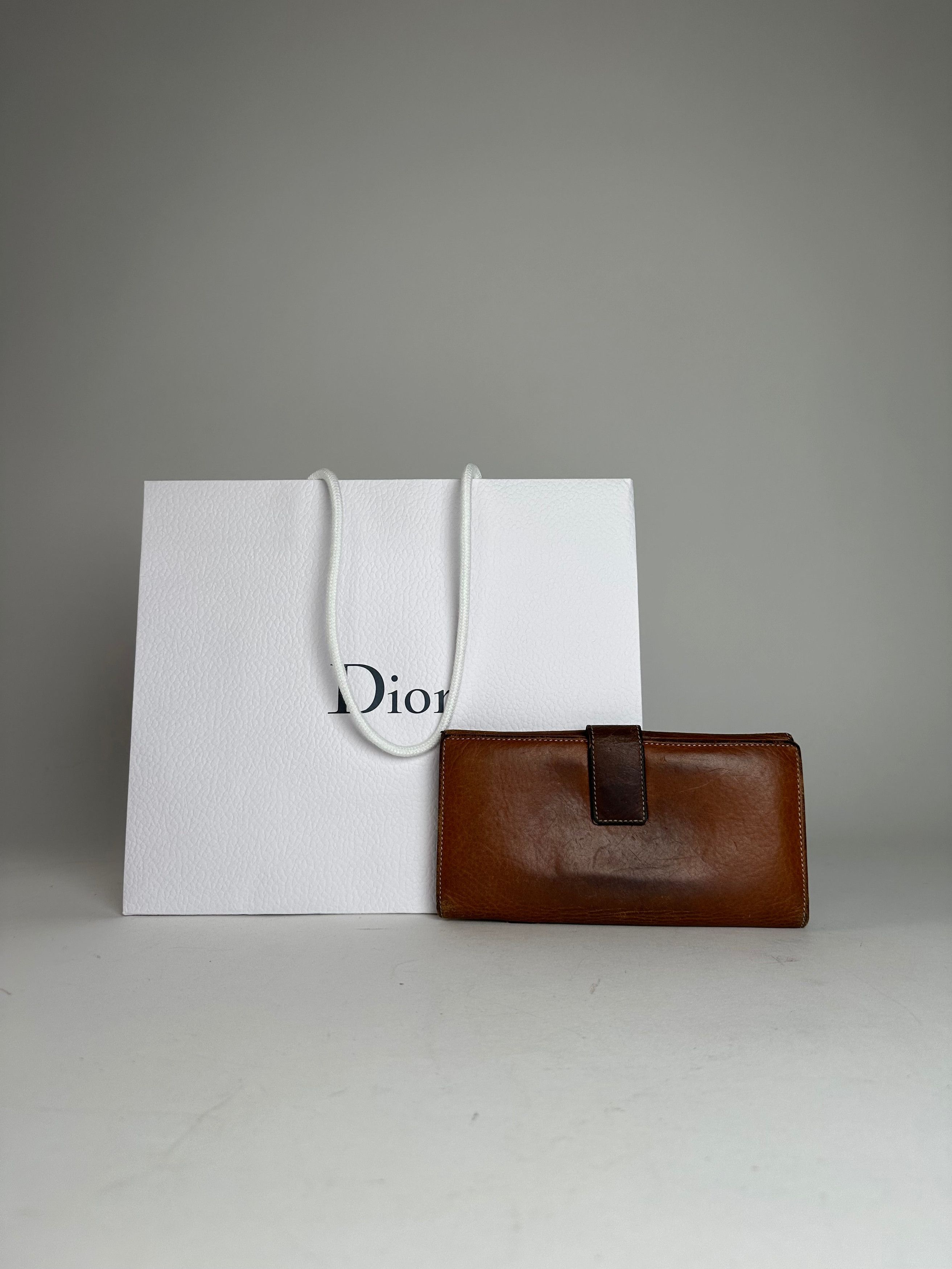 Dior Vintage Long Leather Wallet Brown Size ONE SIZE - 2 Thumbnail