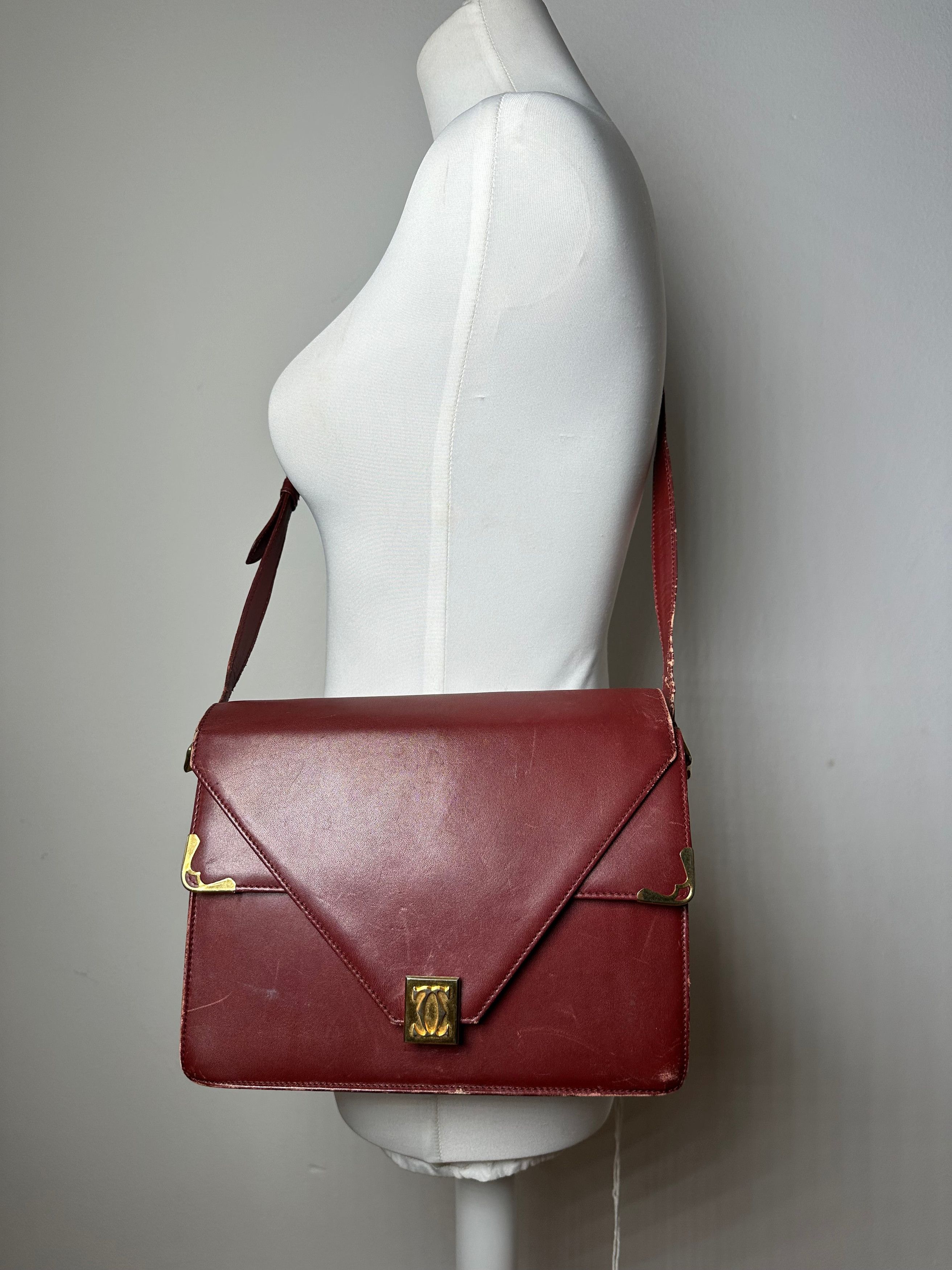 Cartier Vintage Crossbody / Shoulder Bag Burgundy Size ONE SIZE - 15 Thumbnail