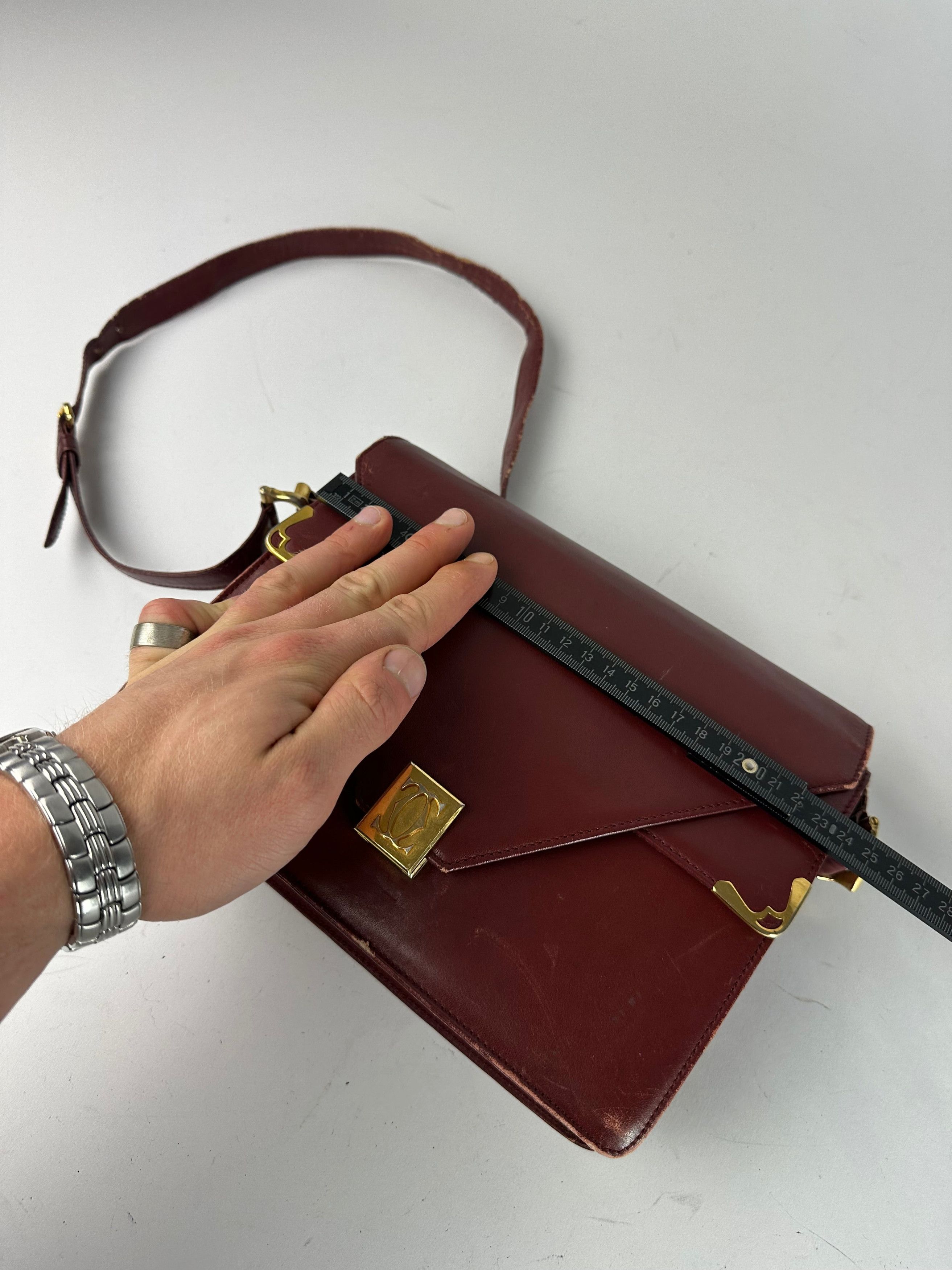 Cartier Vintage Crossbody / Shoulder Bag Burgundy Size ONE SIZE - 12 Thumbnail