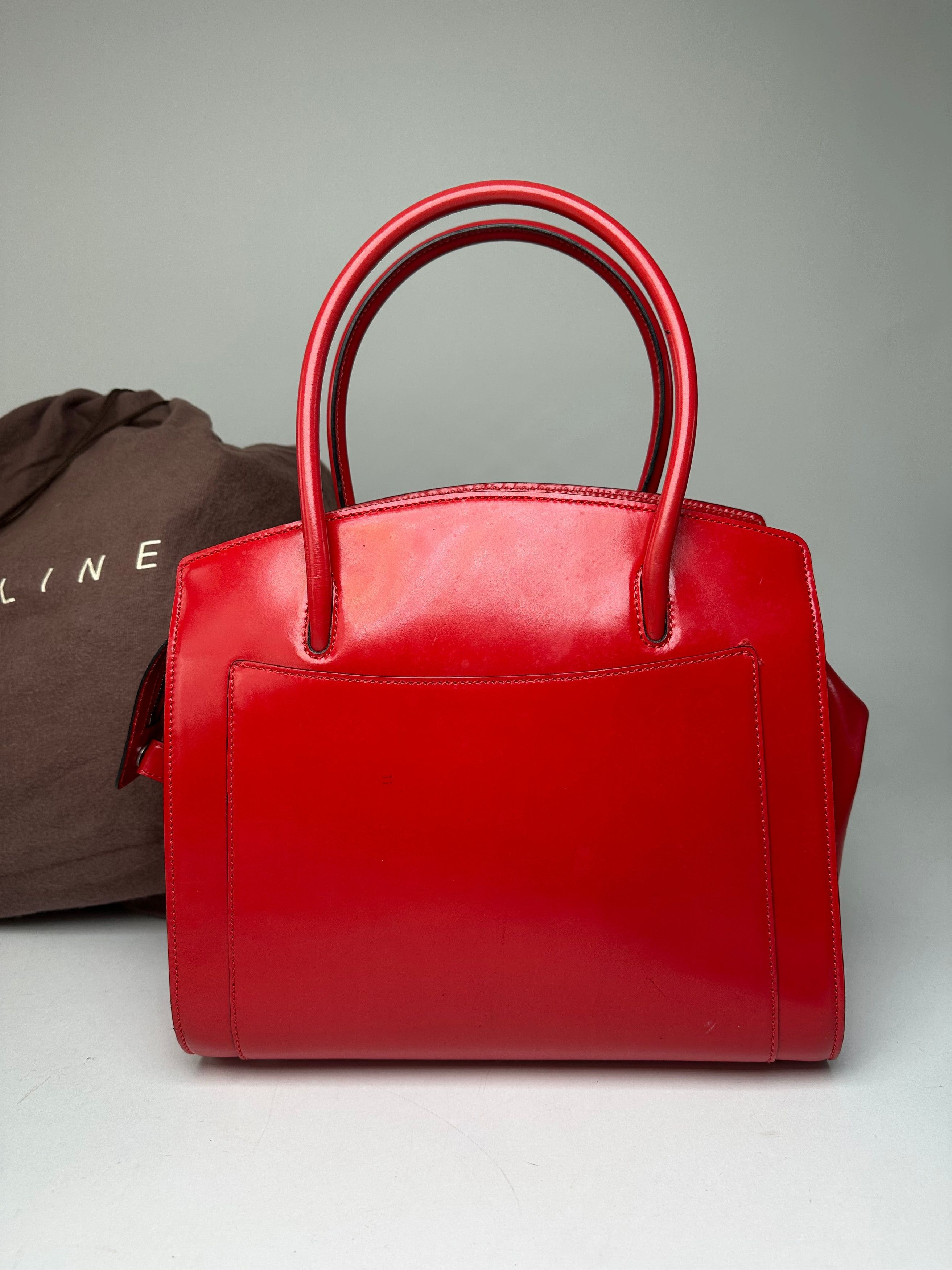 Celine Vintage Paris Patent Leather Handbag Red Size ONE SIZE - 14 Thumbnail
