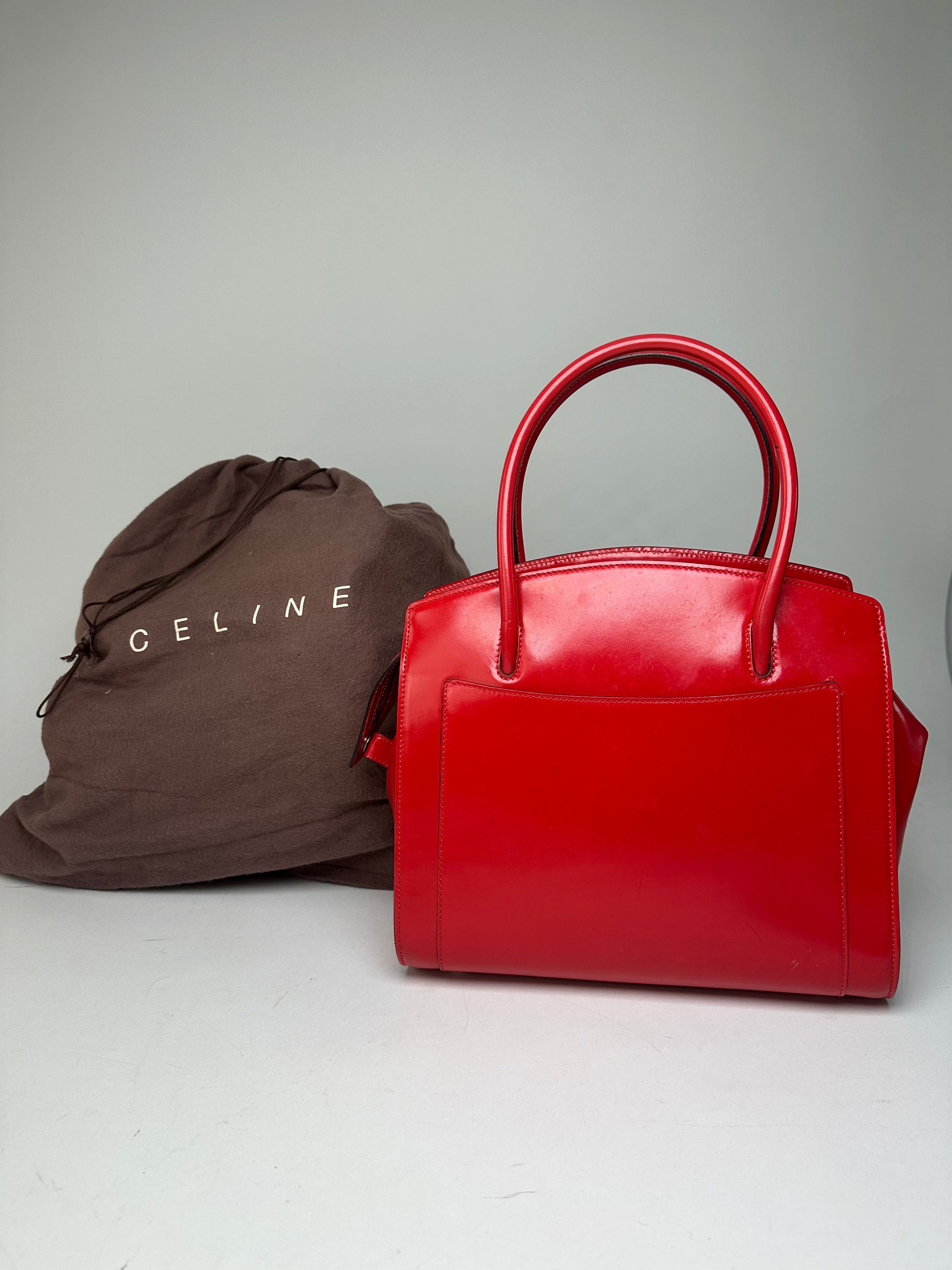 Celine Vintage Paris Patent Leather Handbag Red Size ONE SIZE - 2 Thumbnail