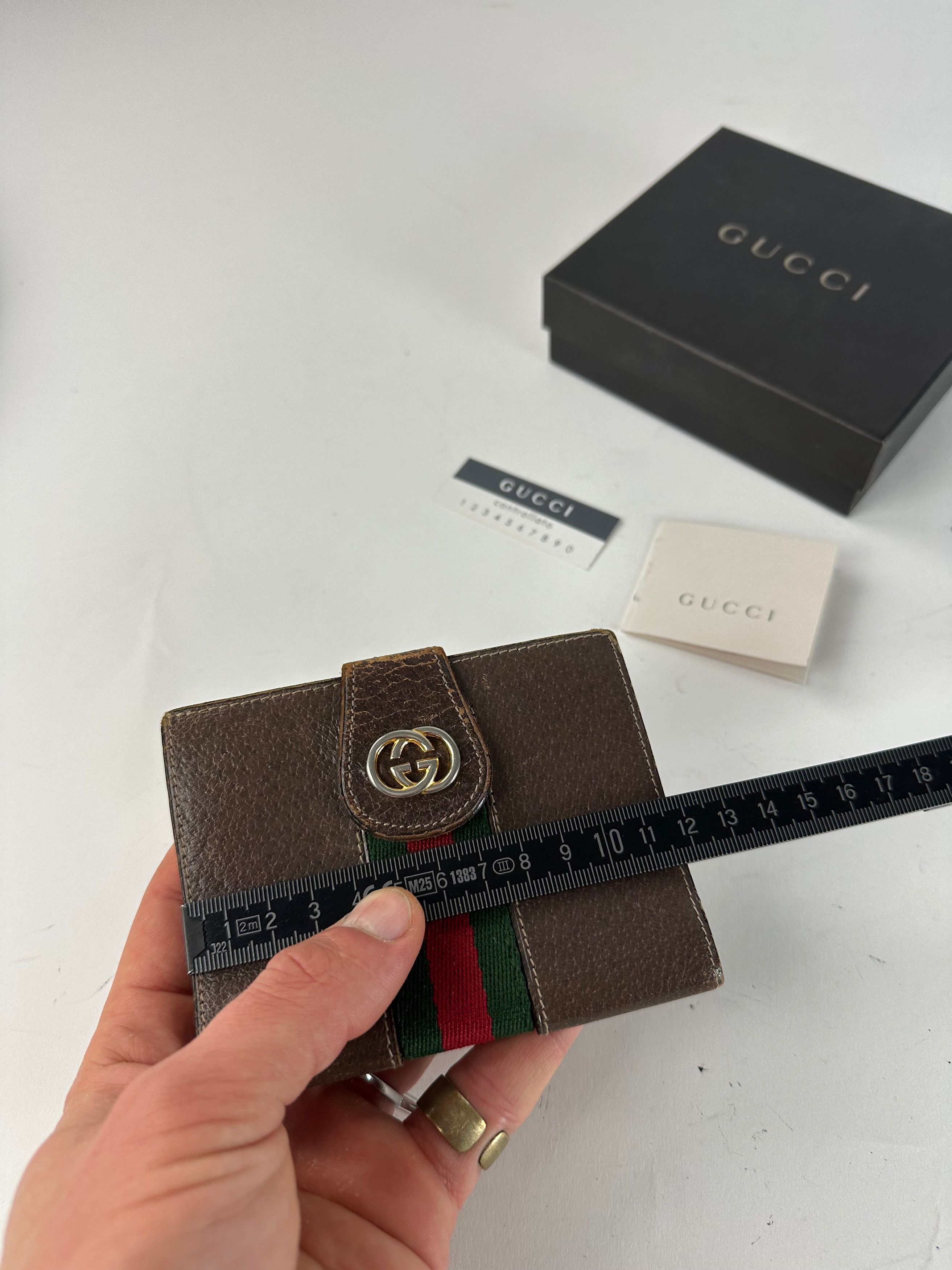 Gucci Vintage Leather Wallet Brown Size ONE SIZE - 9 Thumbnail