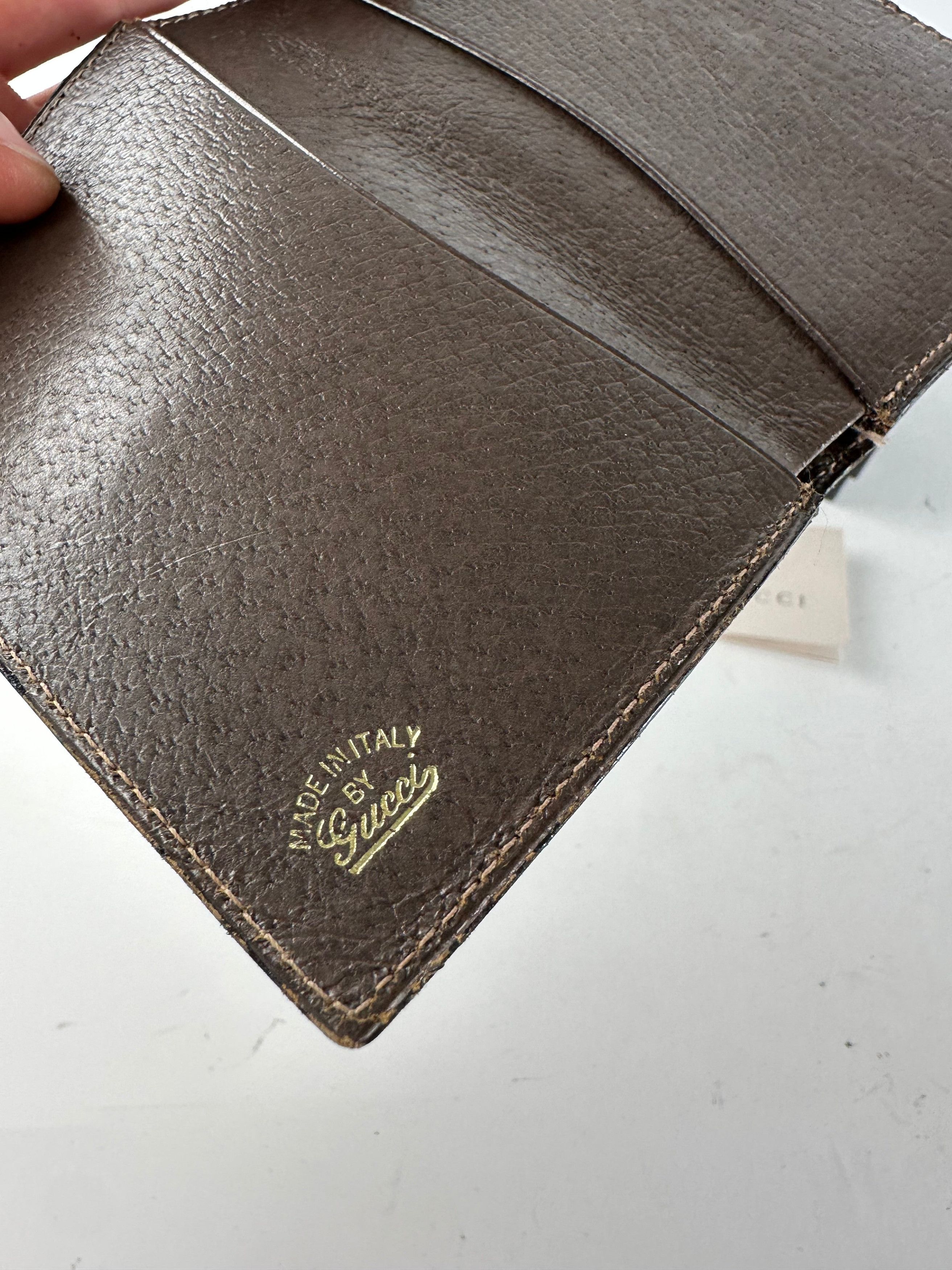 Gucci Vintage Leather Wallet Brown Size ONE SIZE - 7 Thumbnail
