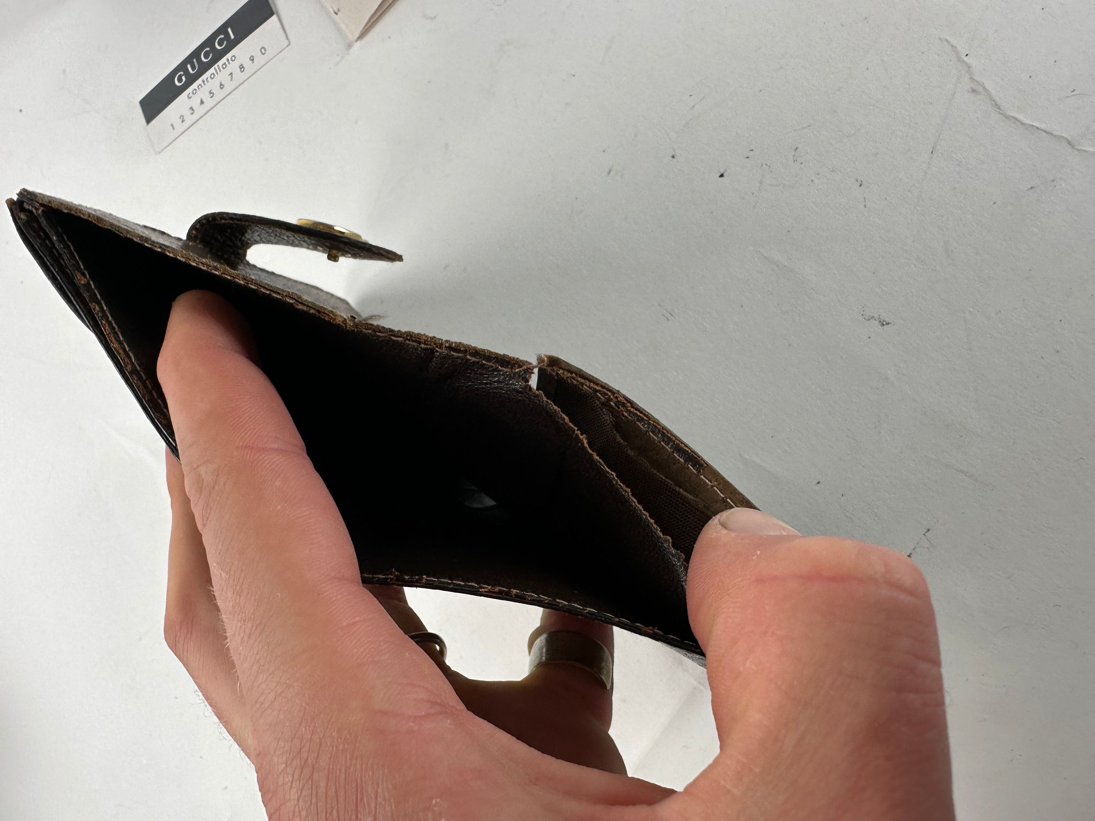 Gucci Vintage Leather Wallet Brown Size ONE SIZE - 8 Thumbnail
