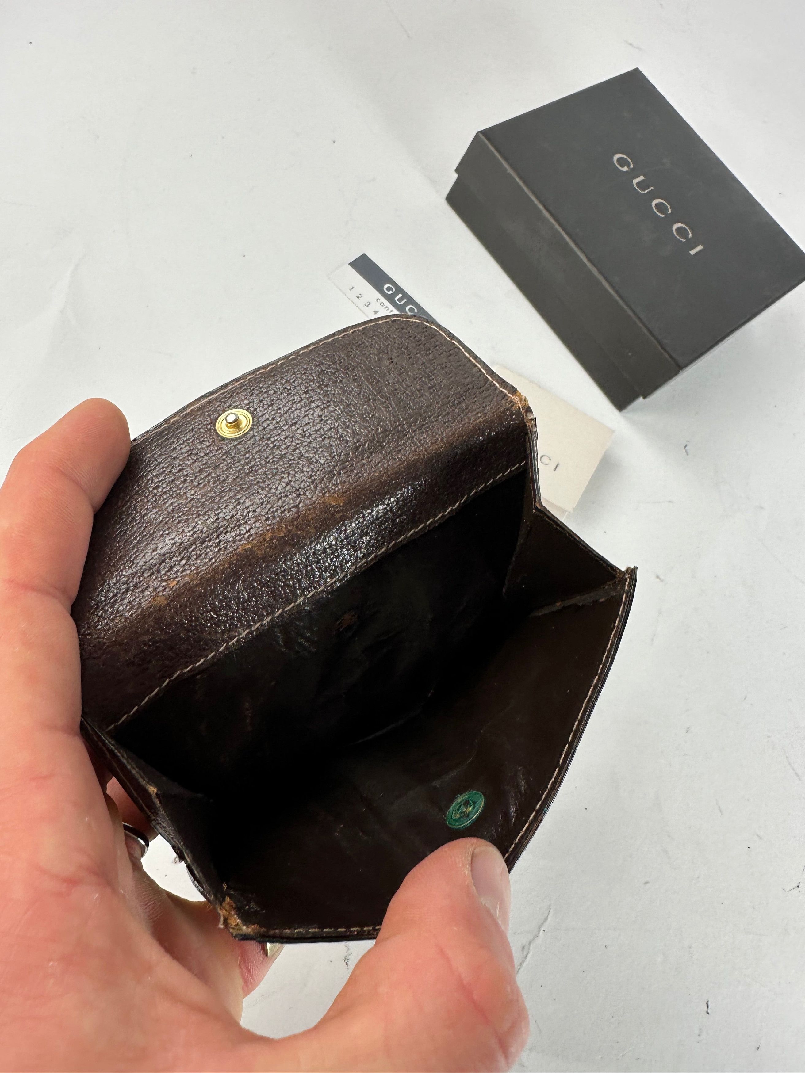 Gucci Vintage Leather Wallet Brown Size ONE SIZE - 4 Thumbnail
