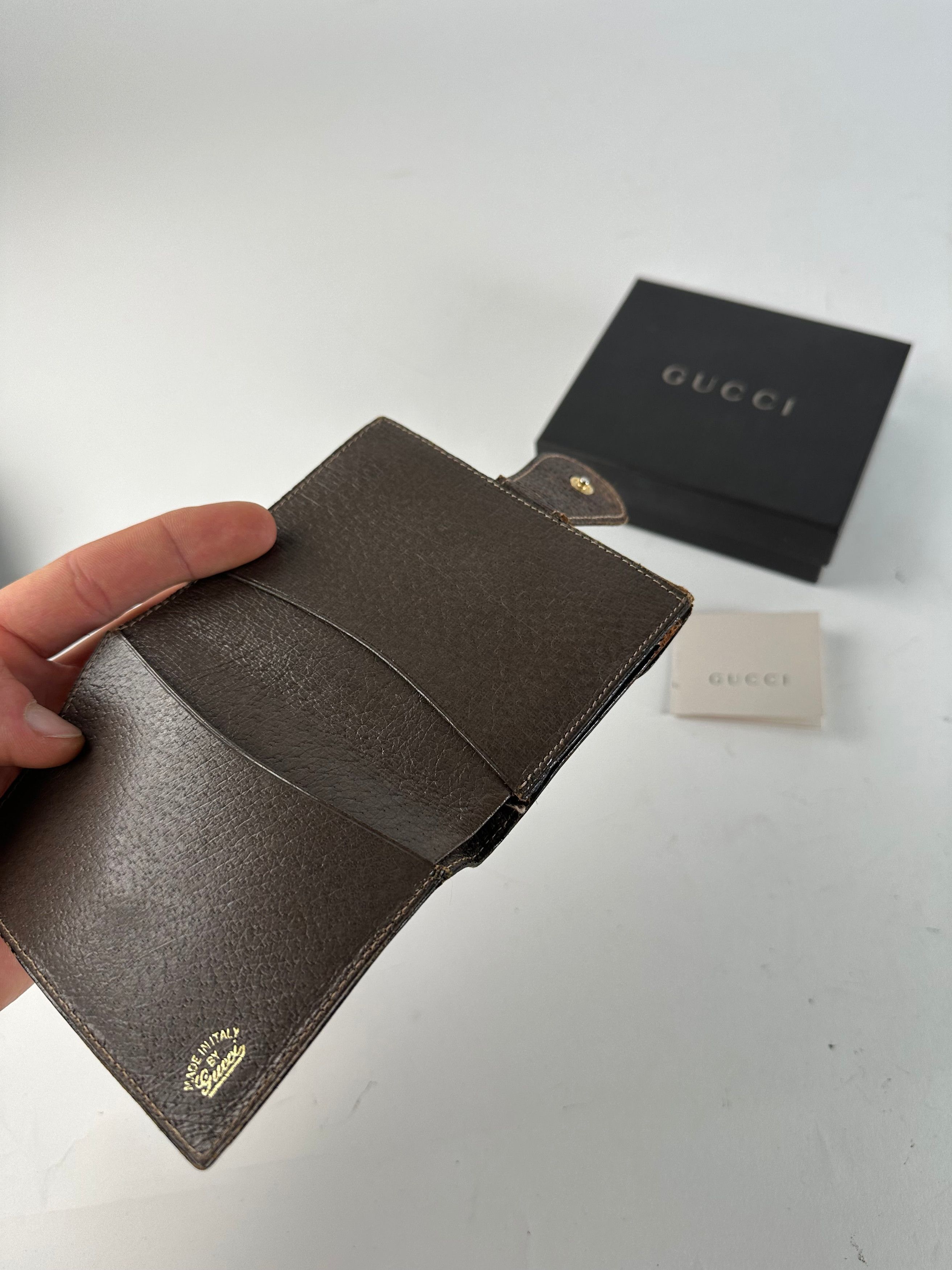 Gucci Vintage Leather Wallet Brown Size ONE SIZE - 6 Thumbnail