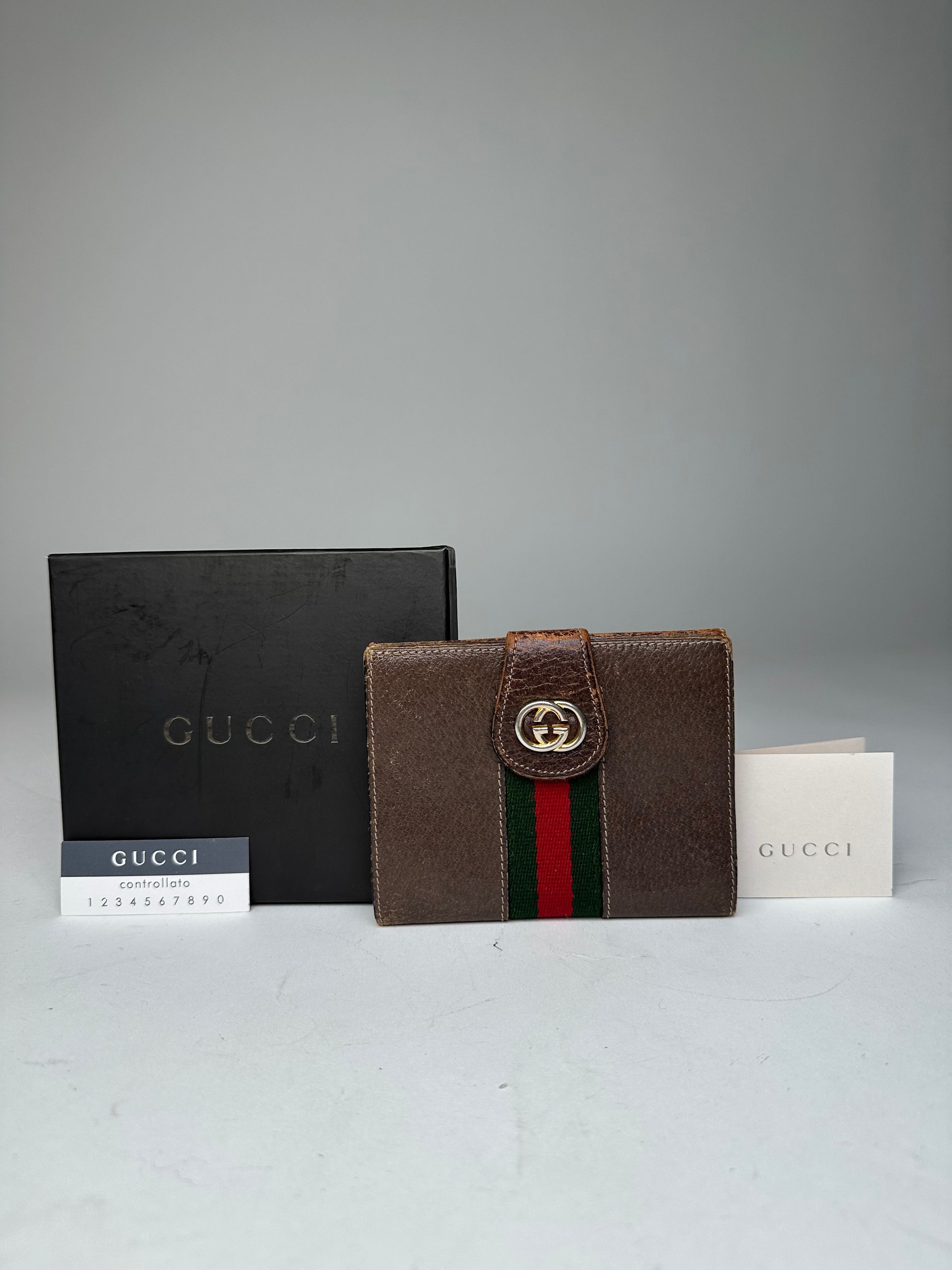 Gucci Vintage Leather Wallet Brown Size ONE SIZE - 5 Thumbnail