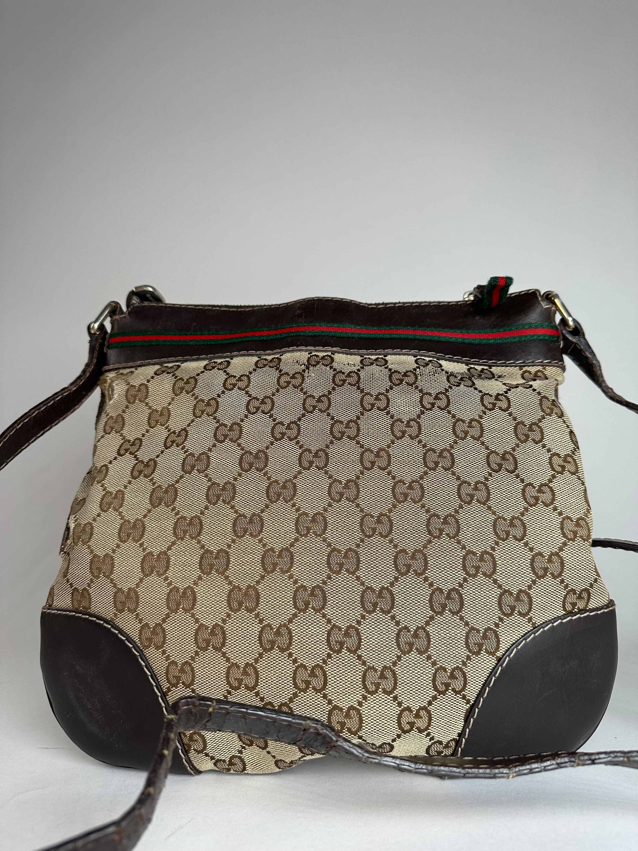 Gucci Vintage Monogram Shoulder / Crossbody Bag Beige Brown Size ONE SIZE - 15 Thumbnail
