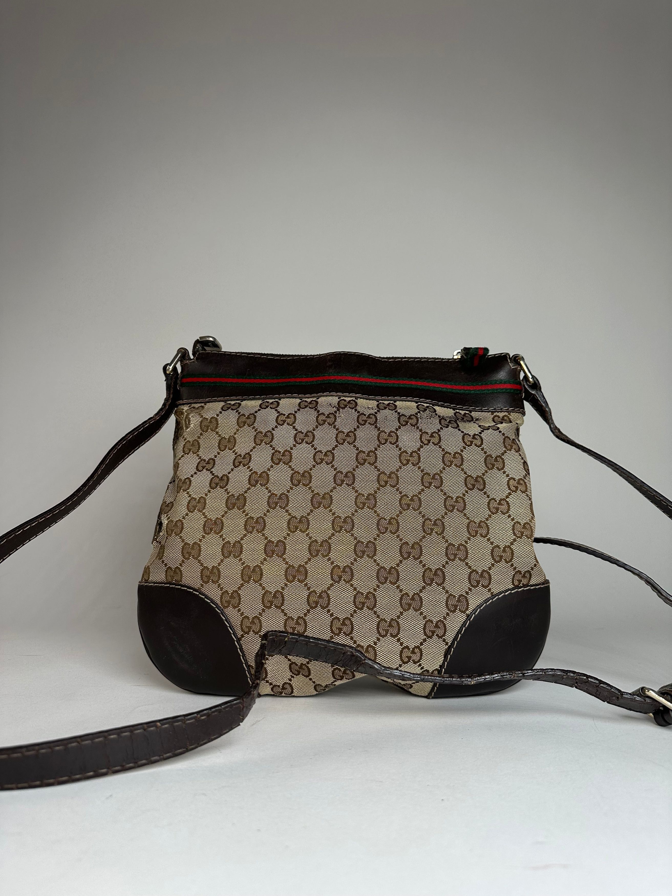Gucci Vintage Monogram Shoulder / Crossbody Bag Beige Brown Size ONE SIZE - 2 Thumbnail
