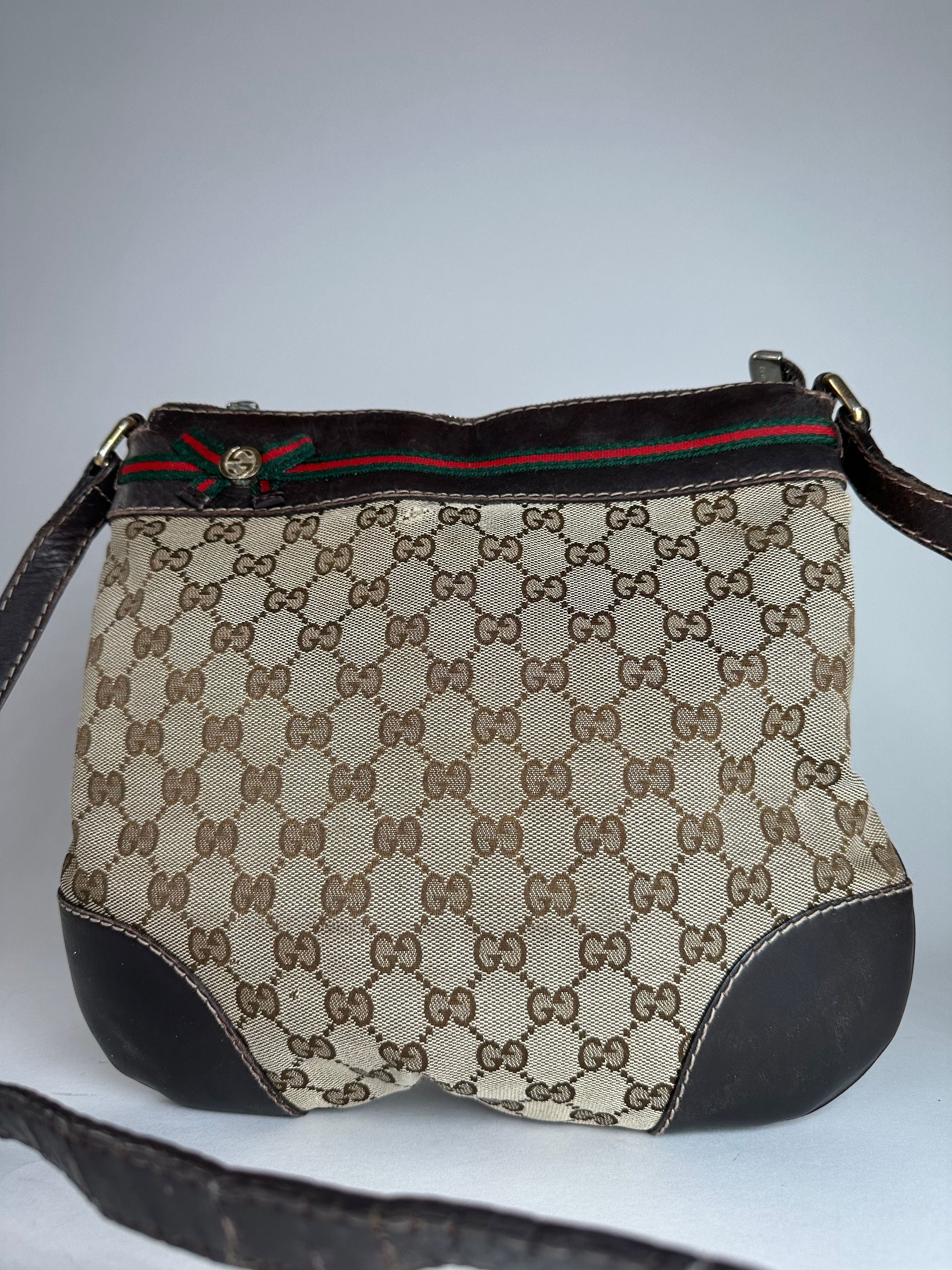 Gucci Vintage Monogram Shoulder / Crossbody Bag Beige Brown Size ONE SIZE - 14 Thumbnail