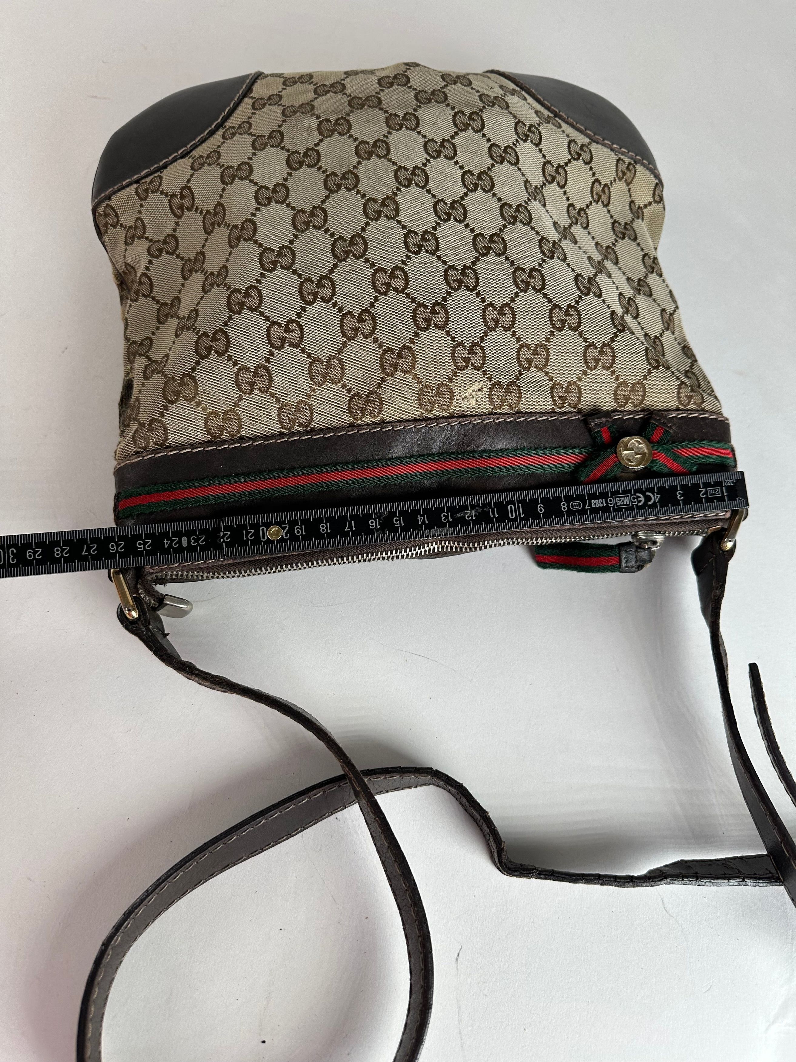 Gucci Vintage Monogram Shoulder / Crossbody Bag Beige Brown Size ONE SIZE - 12 Thumbnail