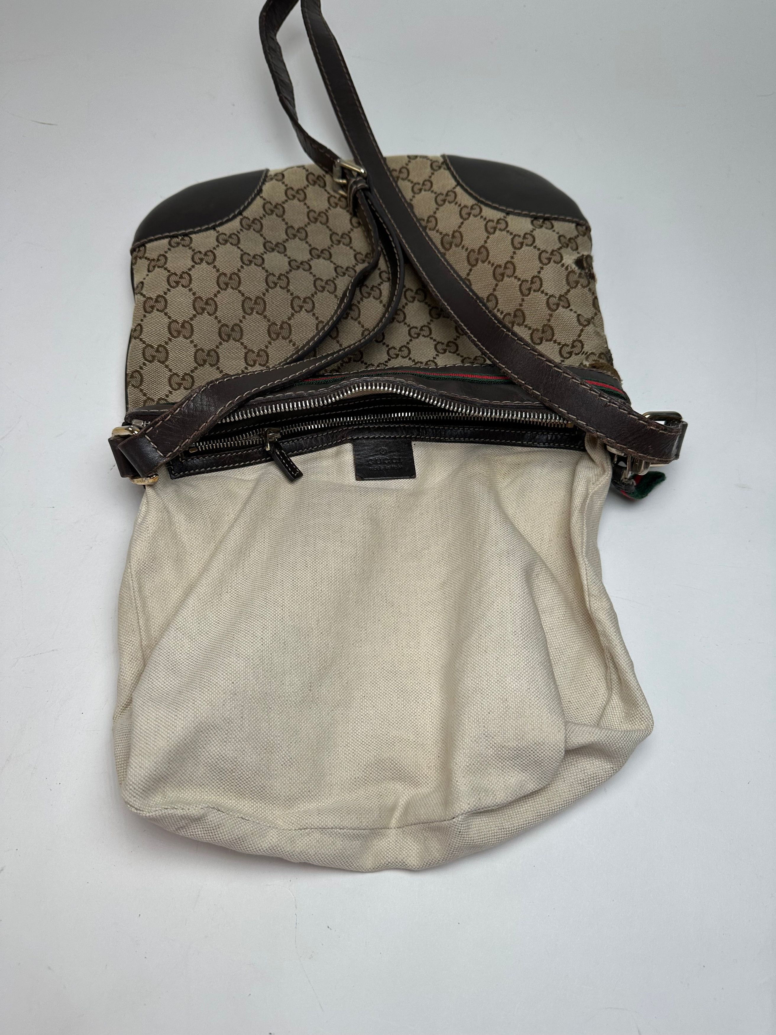 Gucci Vintage Monogram Shoulder / Crossbody Bag Beige Brown Size ONE SIZE - 3 Thumbnail