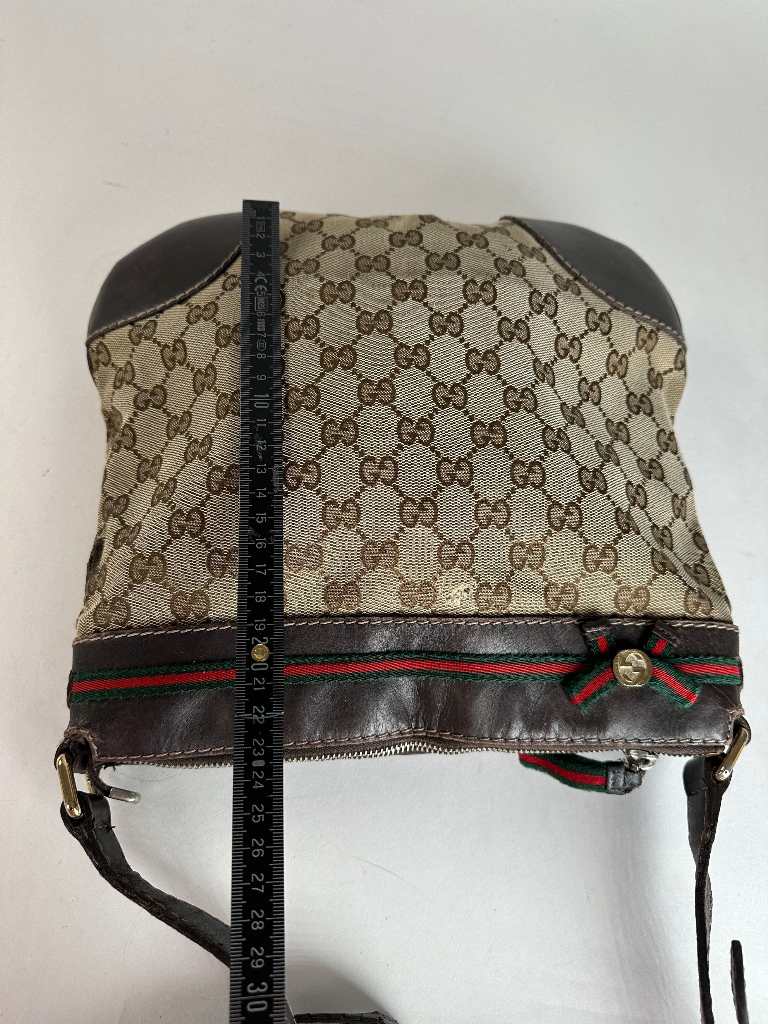 Gucci Vintage Monogram Shoulder / Crossbody Bag Beige Brown Size ONE SIZE - 11 Thumbnail