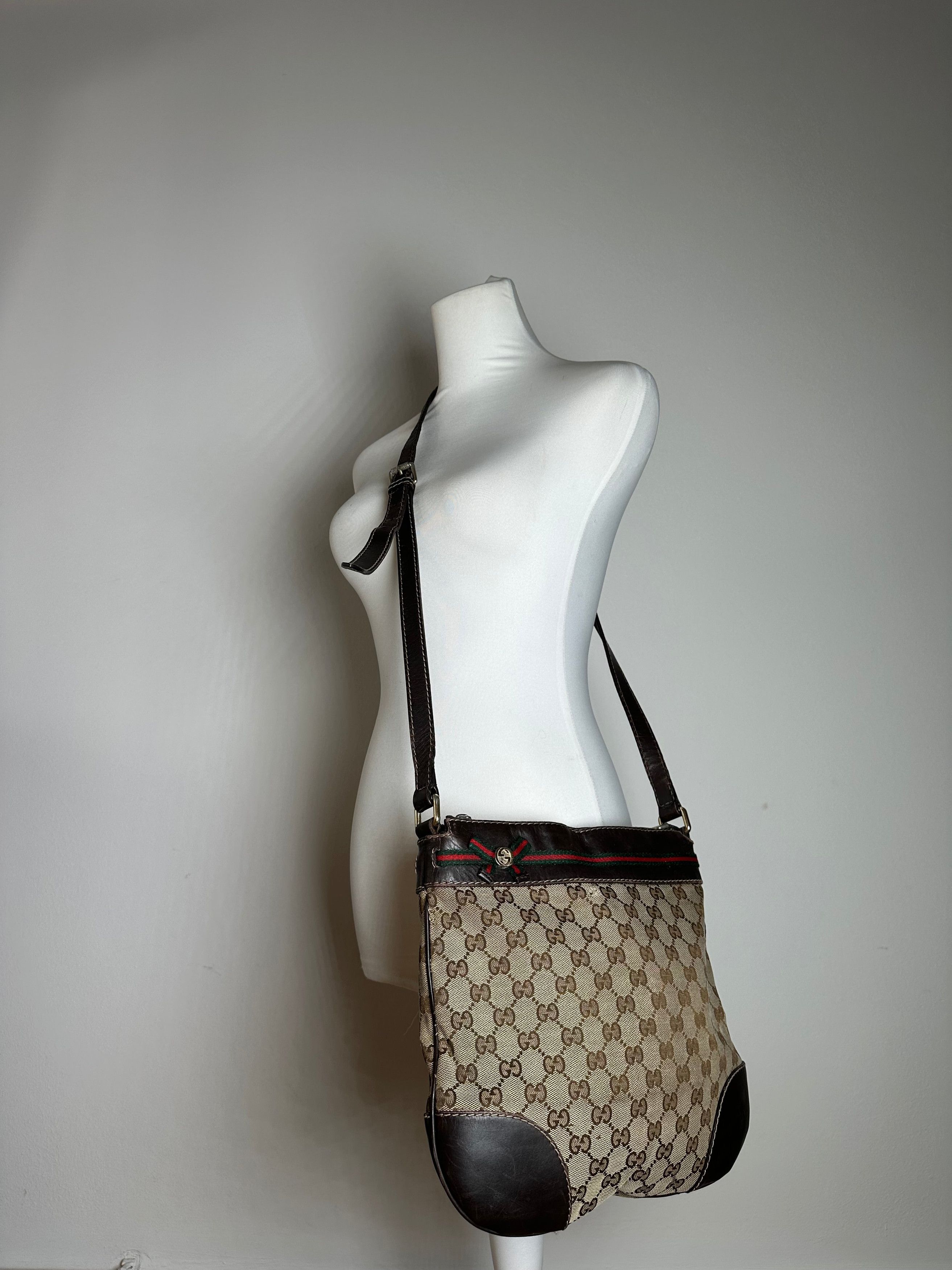 Gucci Vintage Monogram Shoulder / Crossbody Bag Beige Brown Size ONE SIZE - 4 Thumbnail