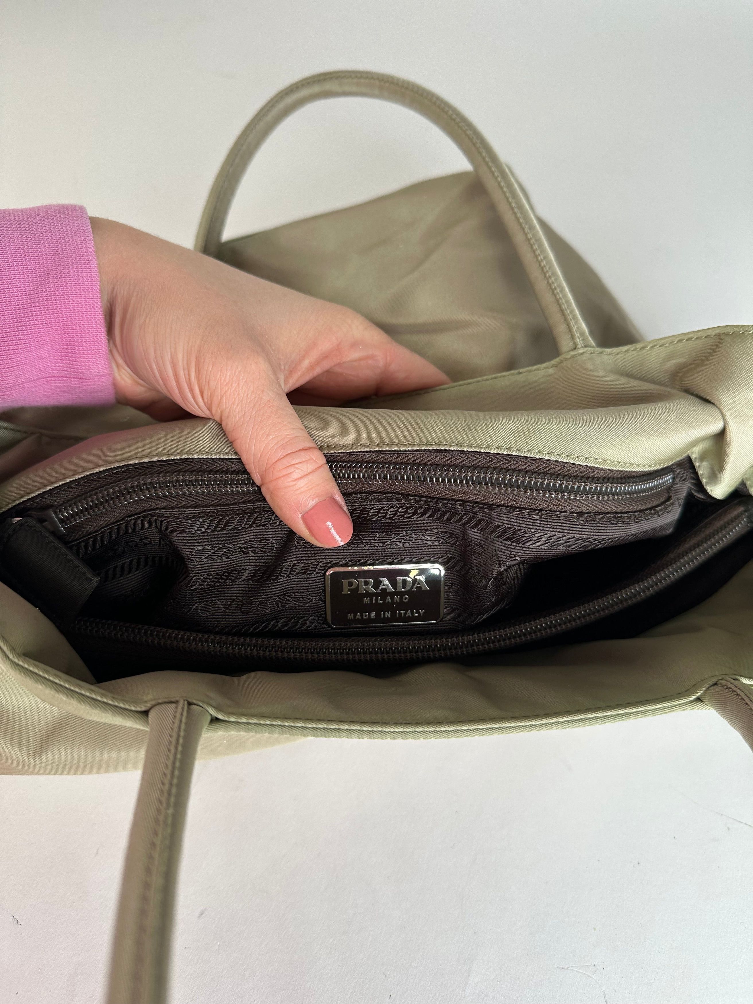 Prada Vintage Polyester Handbag Grey Size ONE SIZE - 5 Thumbnail