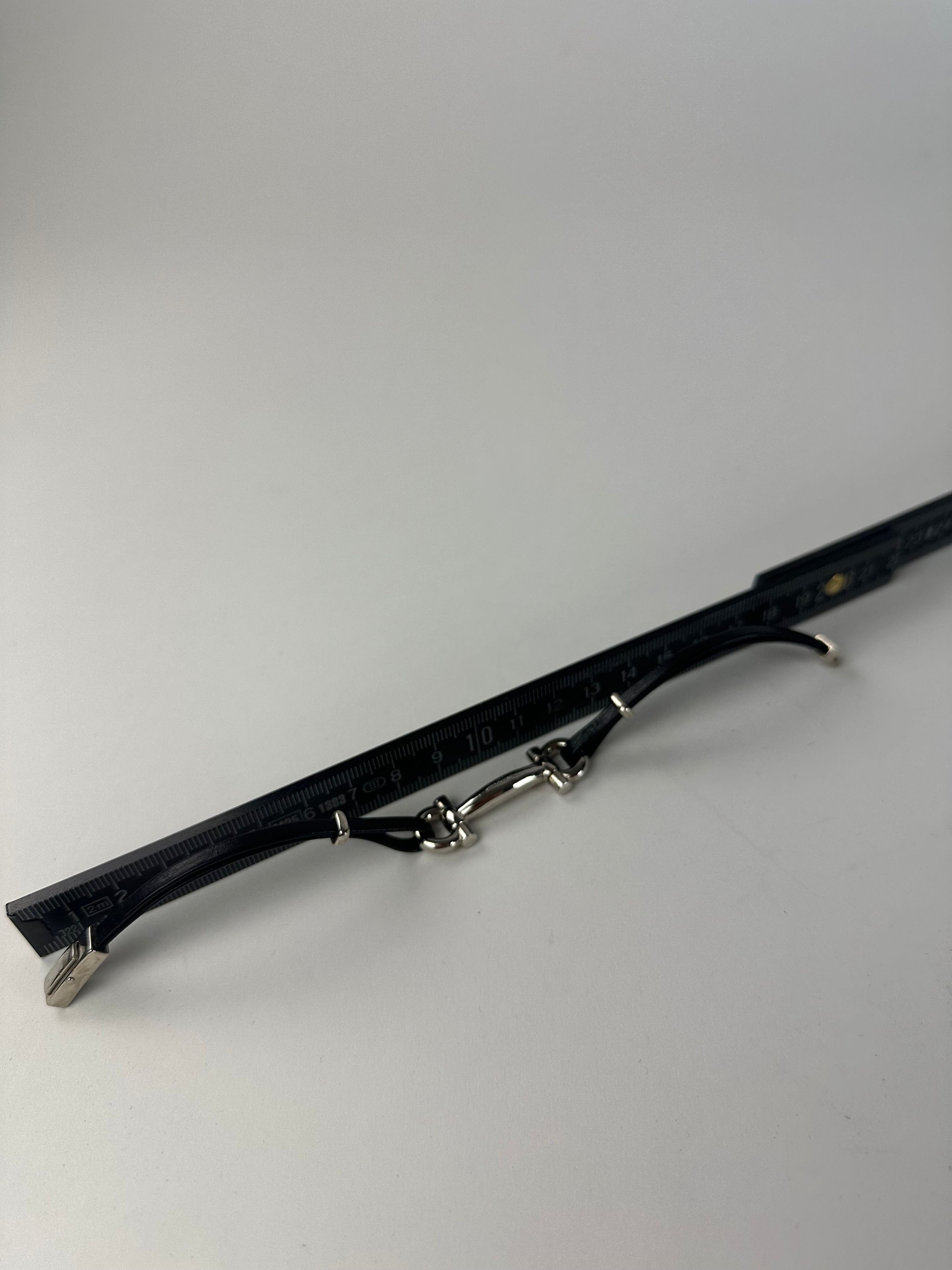 Salvatore Ferragamo Vintage Leather Steel Bracelet Black Silver Size ONE SIZE - 7 Thumbnail