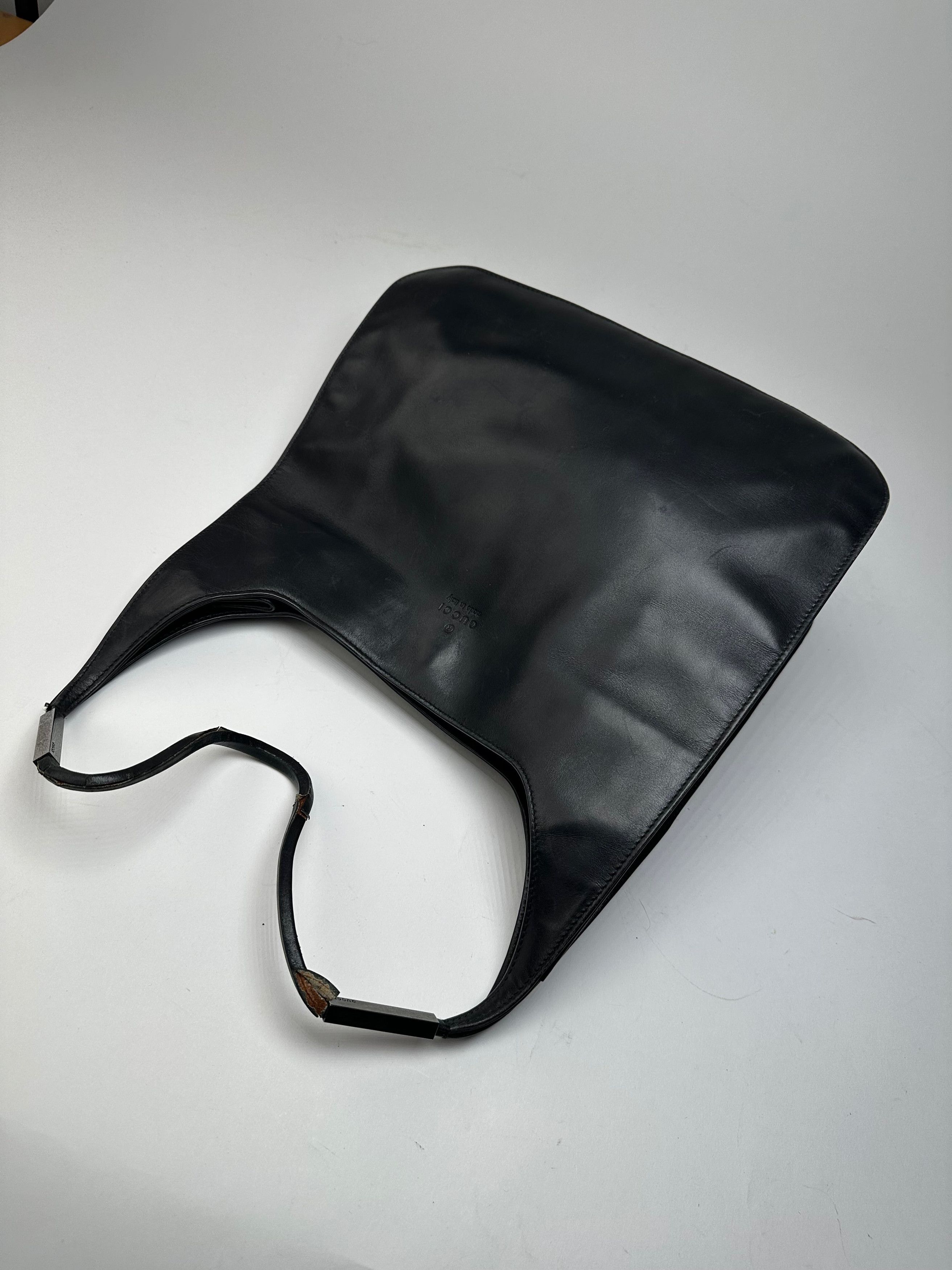 Gucci Vintage Leather Handbag Black Size ONE SIZE - 12 Thumbnail