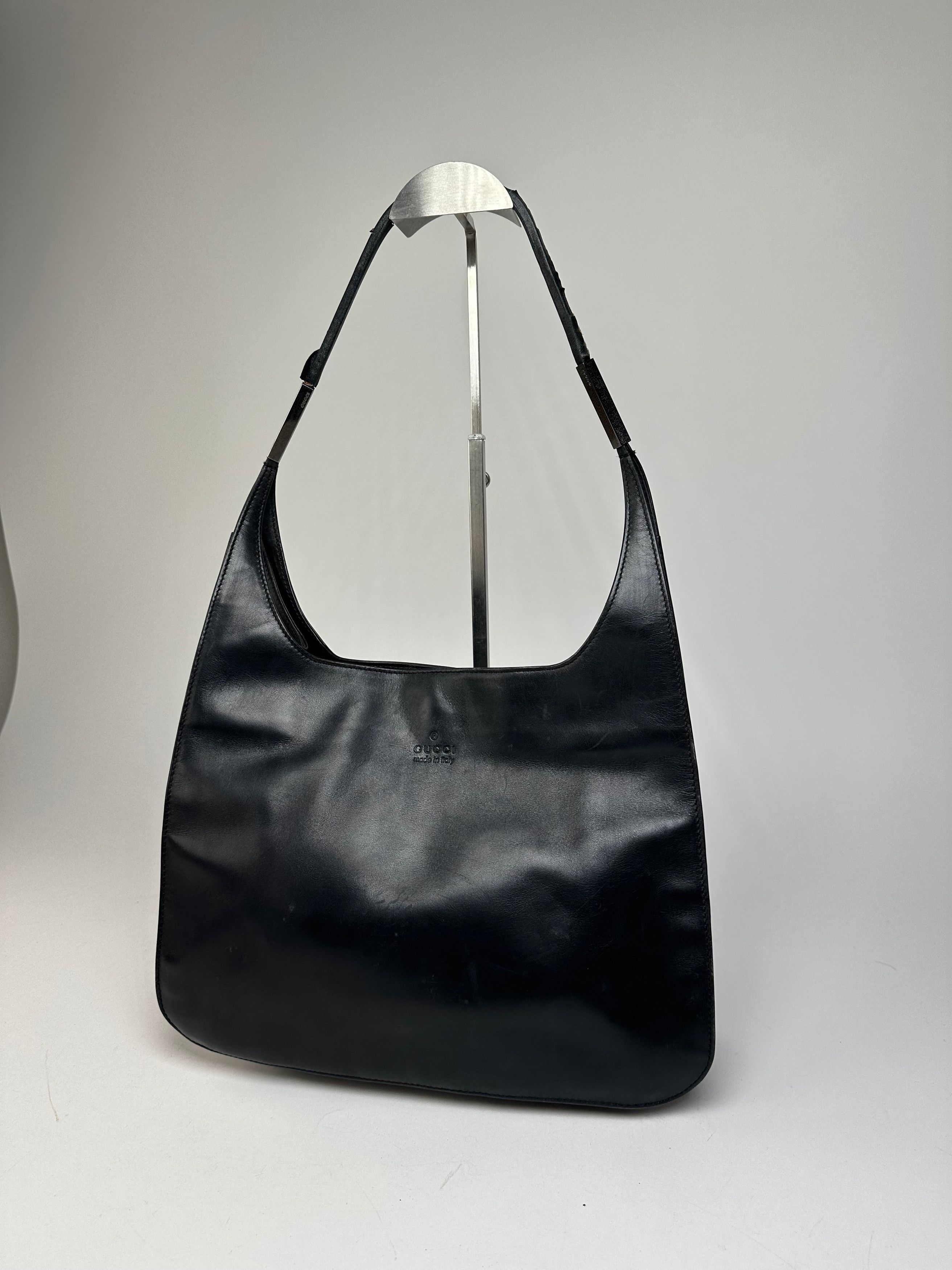 Gucci Vintage Leather Handbag Black Size ONE SIZE - 7 Thumbnail