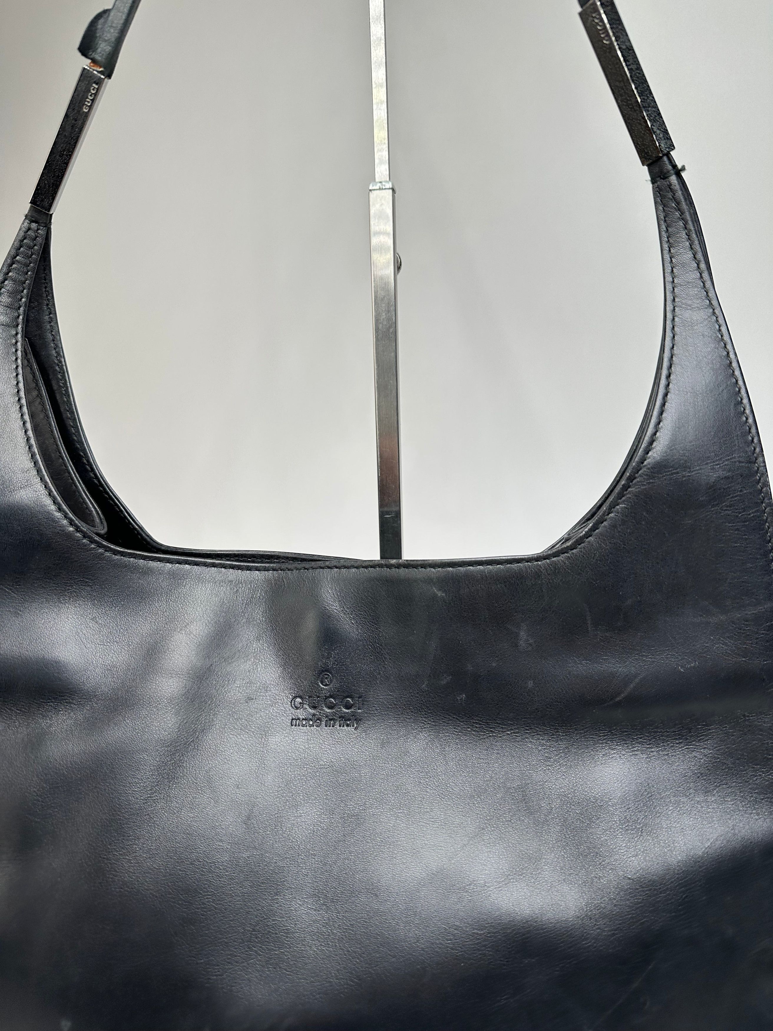 Gucci Vintage Leather Handbag Black Size ONE SIZE - 9 Thumbnail