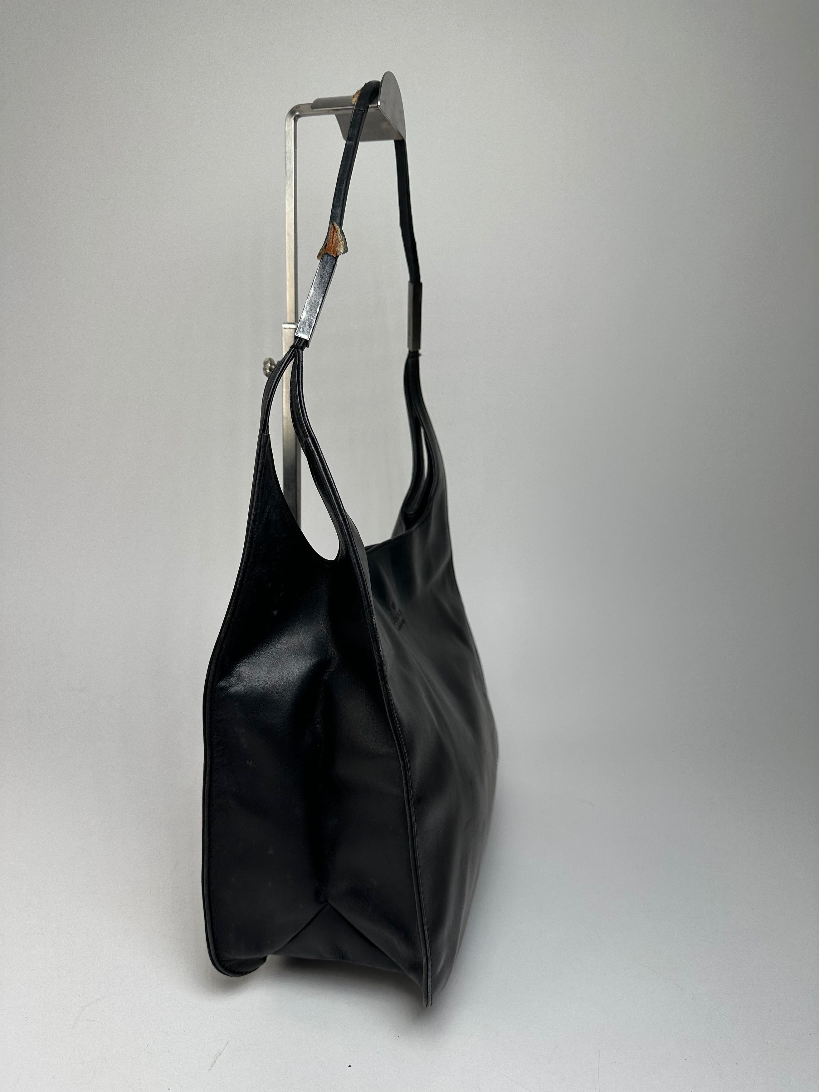 Gucci Vintage Leather Handbag Black Size ONE SIZE - 5 Thumbnail