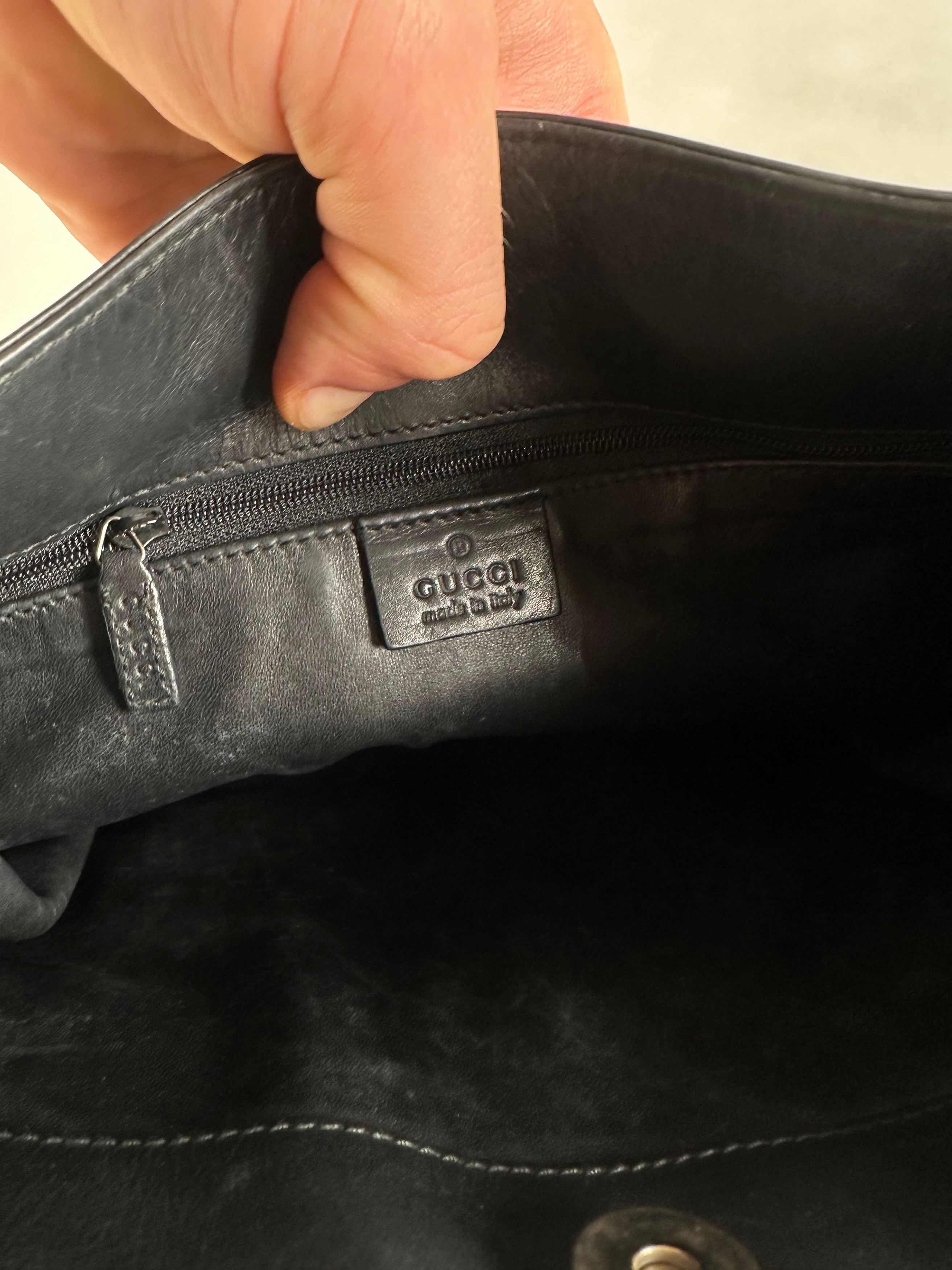 Gucci Vintage Leather Handbag Black Size ONE SIZE - 4 Thumbnail