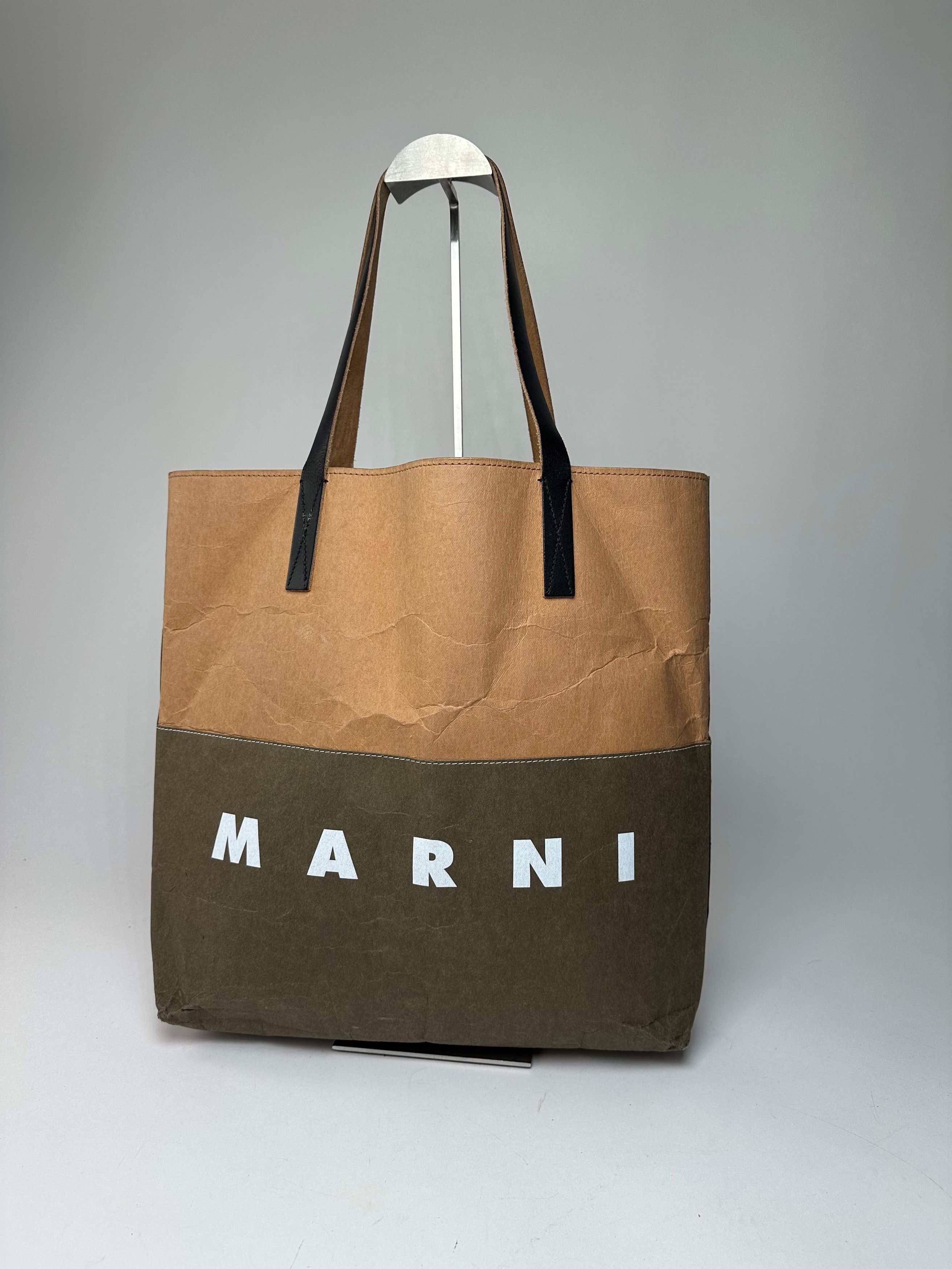 Marni Vintage Vegan Leather Tote Bag Brown Green Black Size ONE SIZE - 6 Thumbnail