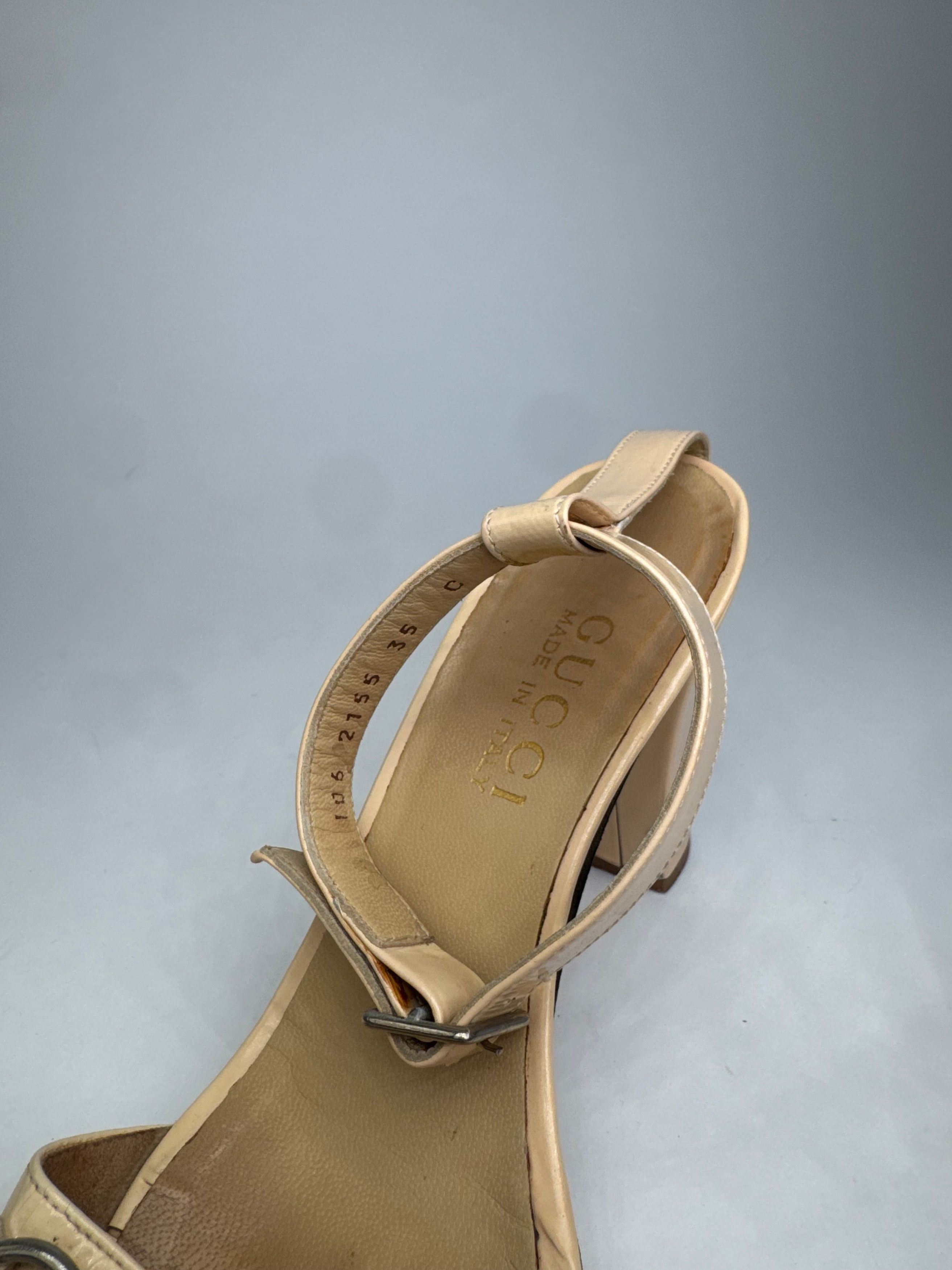 Gucci Vintage Leather Horsebit Pumps Beige EU35C Size US 4 / IT 34 - 7 Thumbnail
