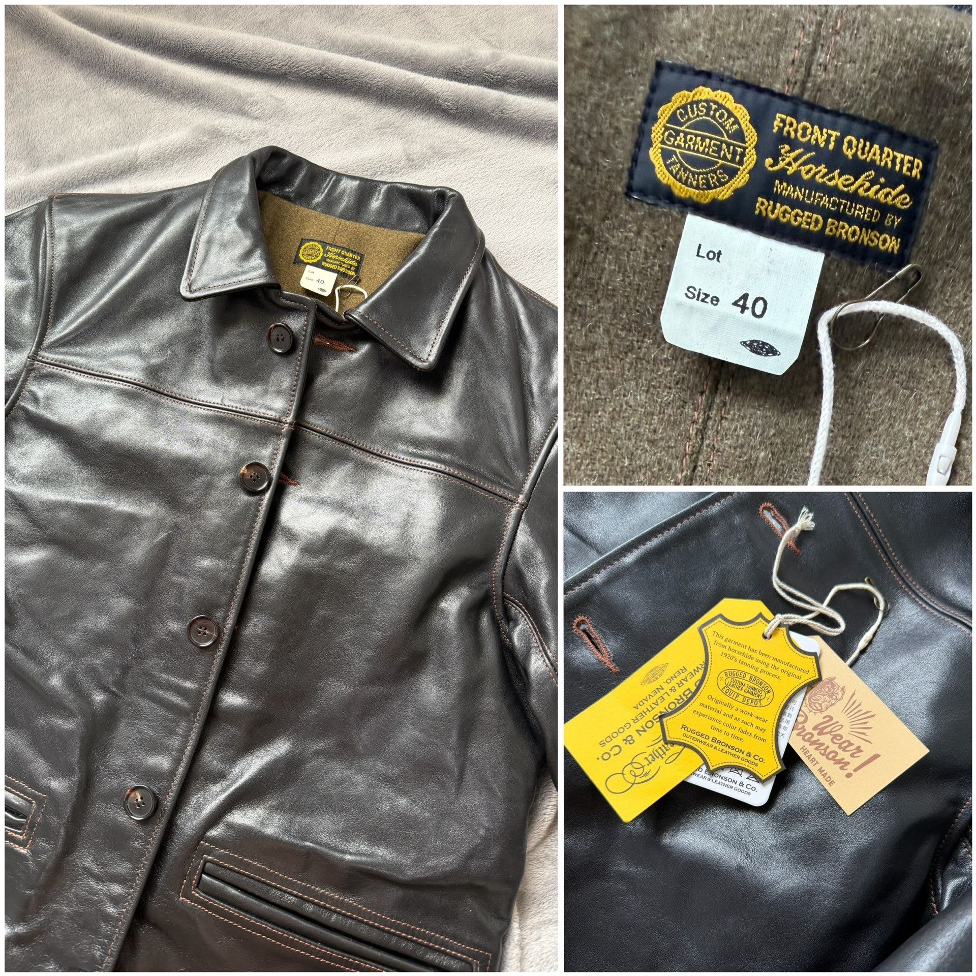 Bronson MFG. CO. BRONSON Lot-339 Horsehide Wool Jacket Size US XXS / EU 40 - 8 Thumbnail